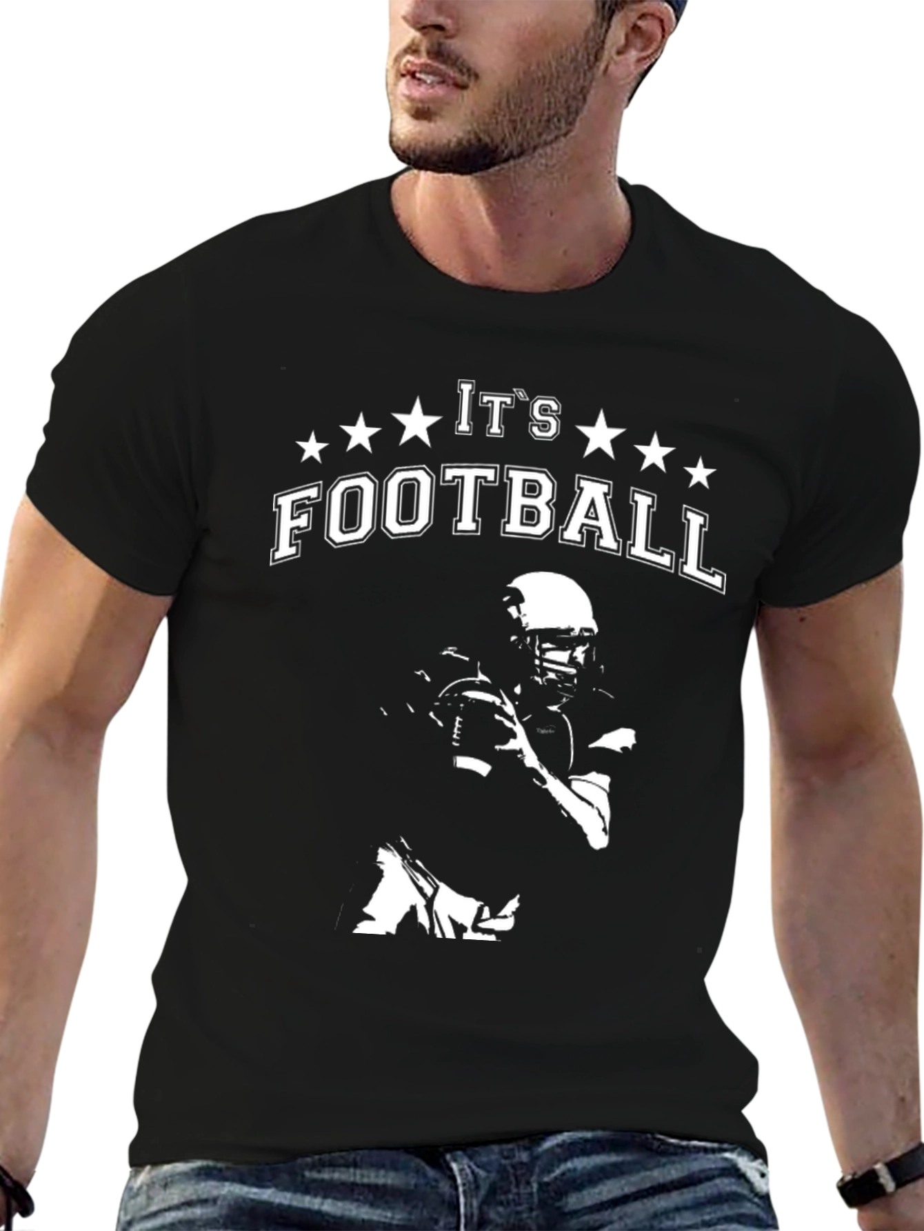 Its Football Black Graphic Tee