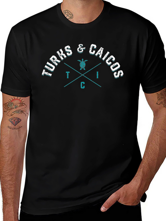 Turks & Caicos Graphic Print Black T-Shirt