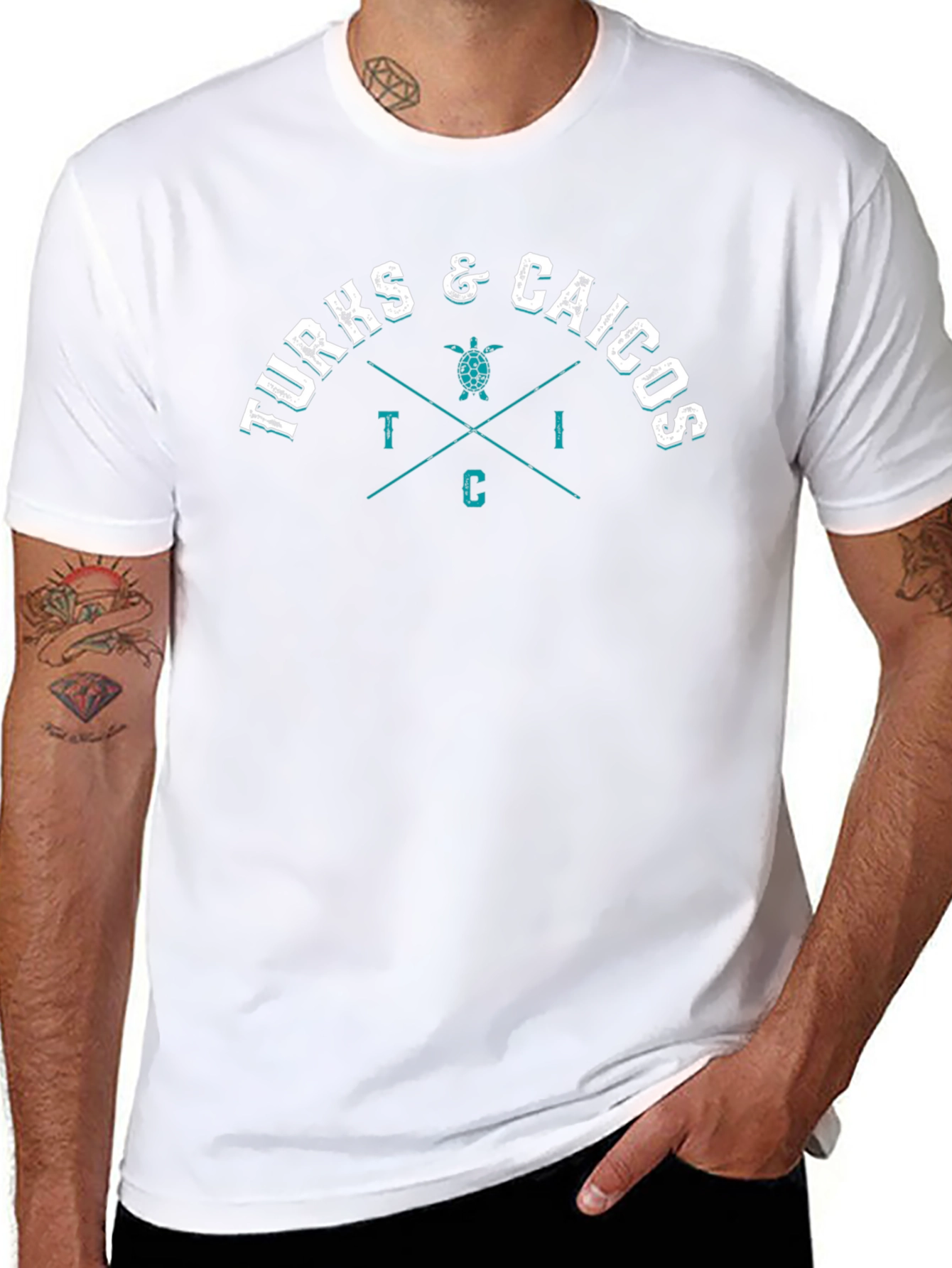 Turks & Caicos Graphic Print Black T-Shirt
