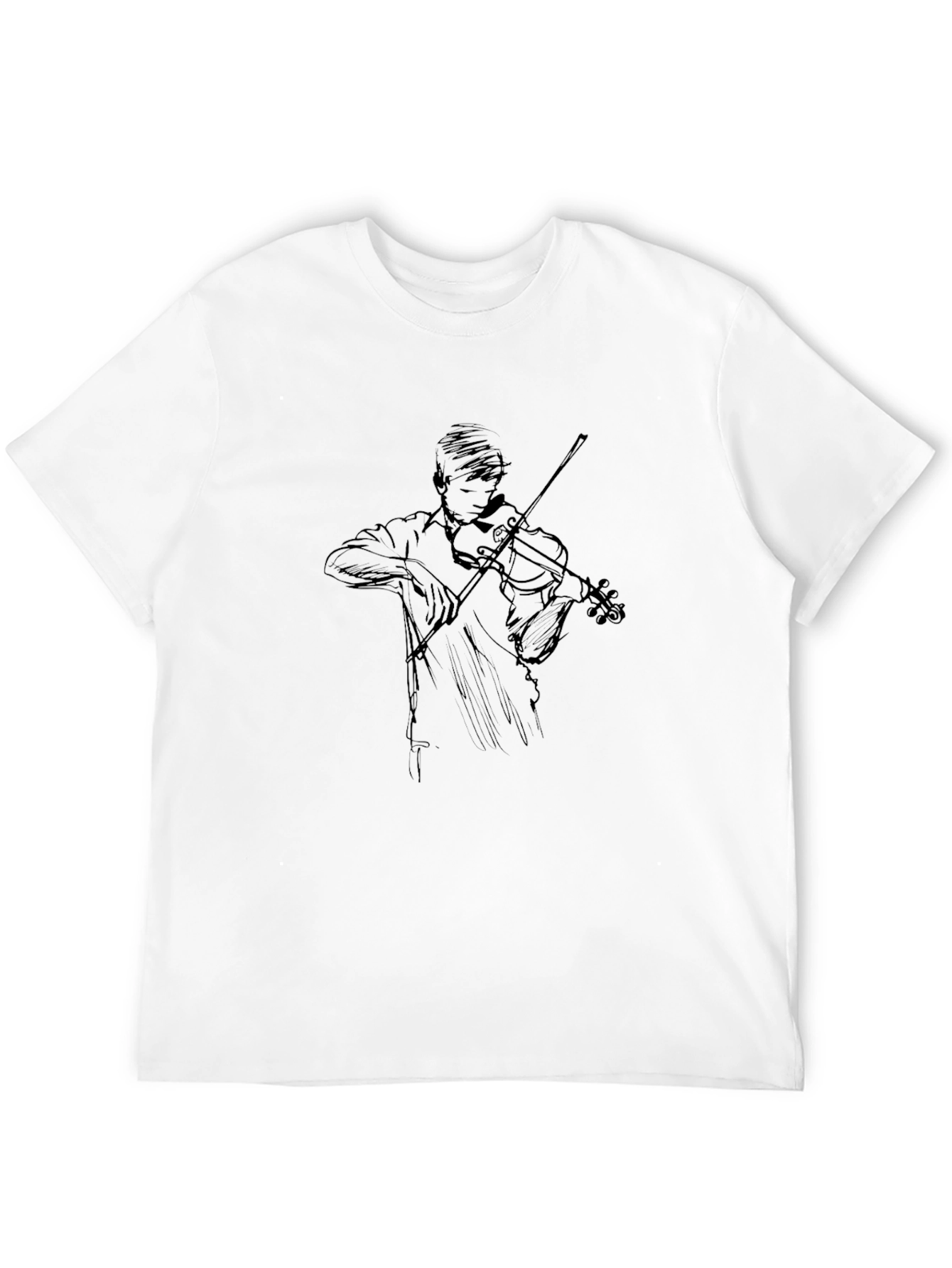 Violinist Sketch Black T-Shirt