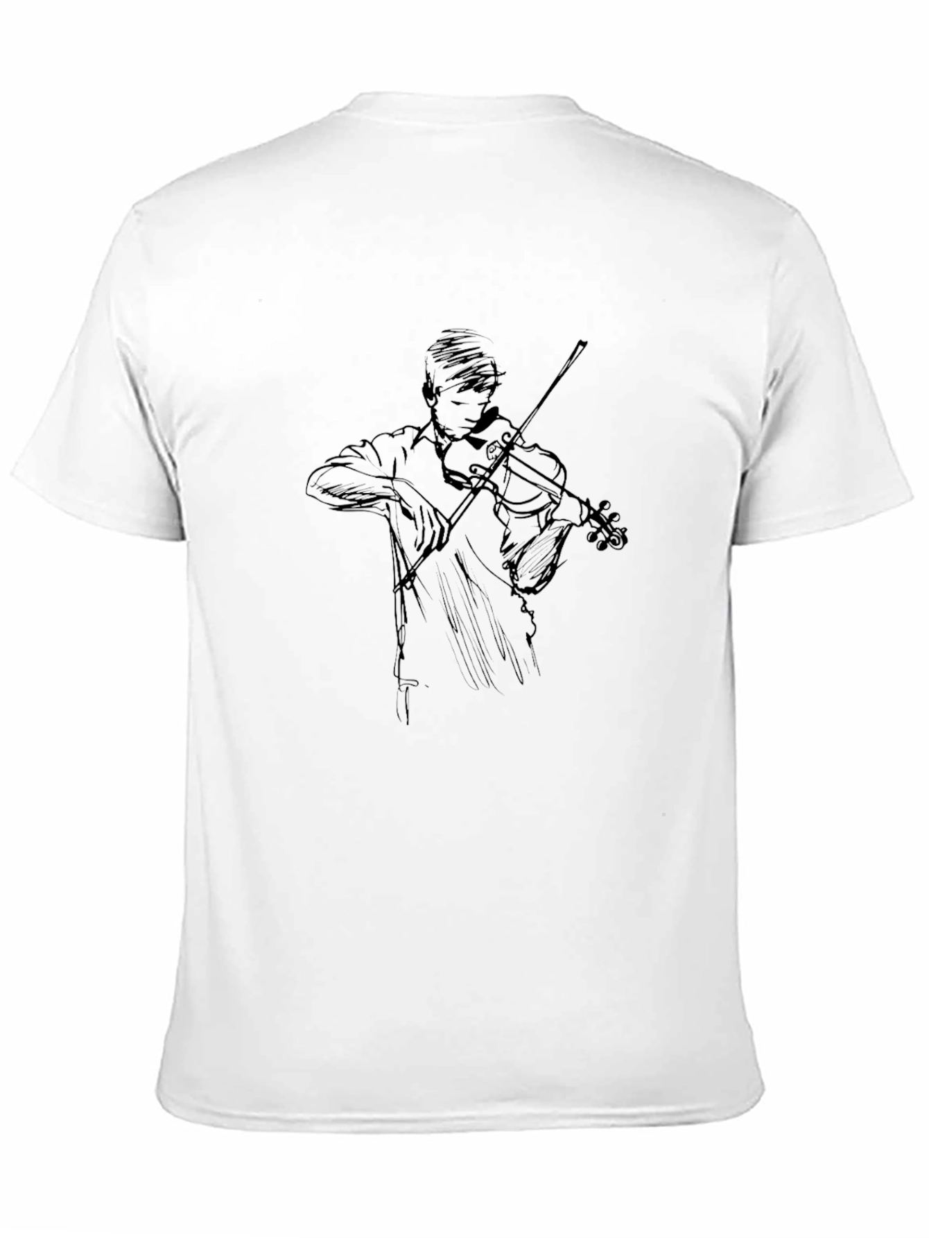 Violinist Sketch Black T-Shirt