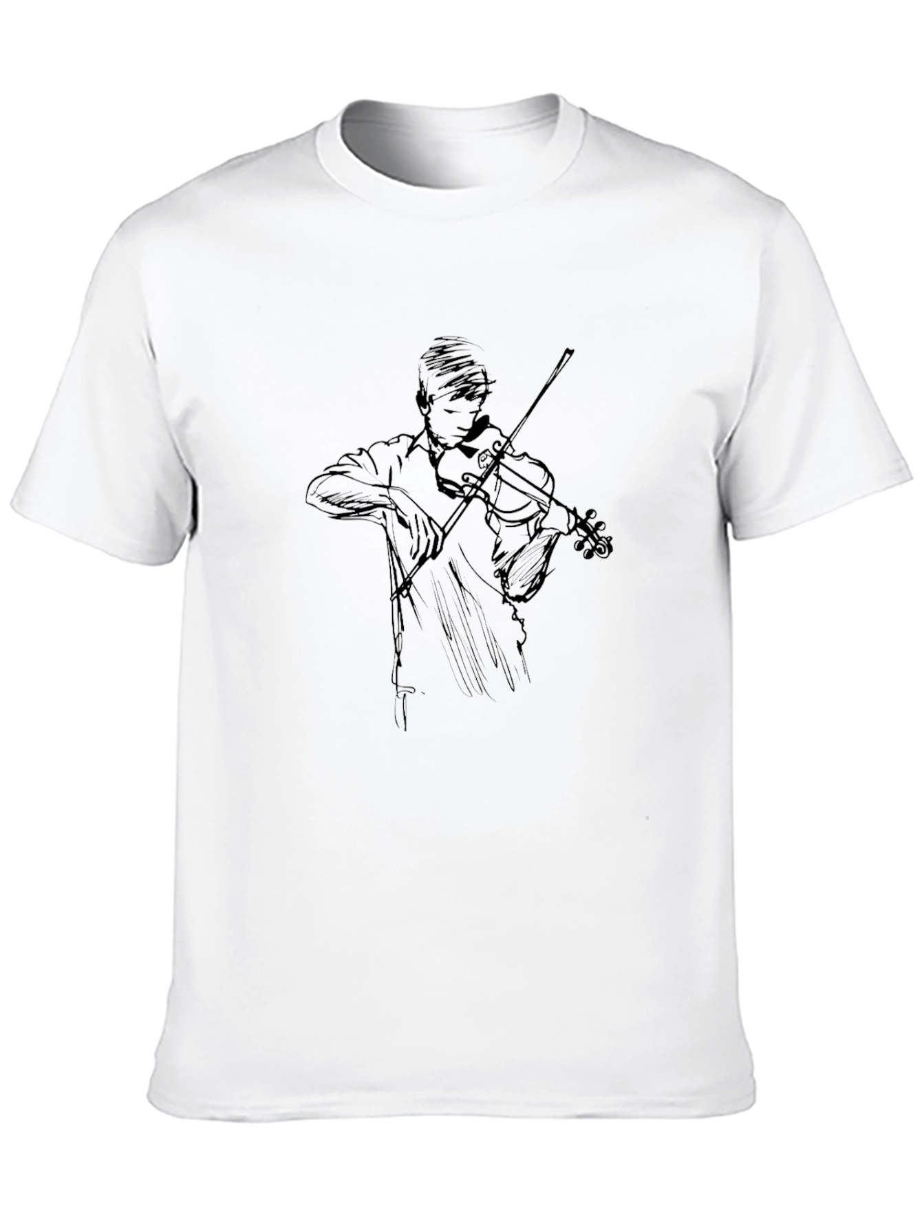 Violinist Sketch Black T-Shirt