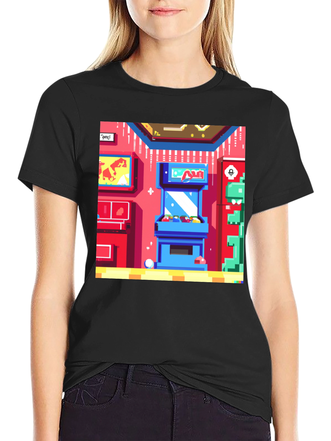 Retro Arcade Gamer T-Shirt - Black Cotton Tee