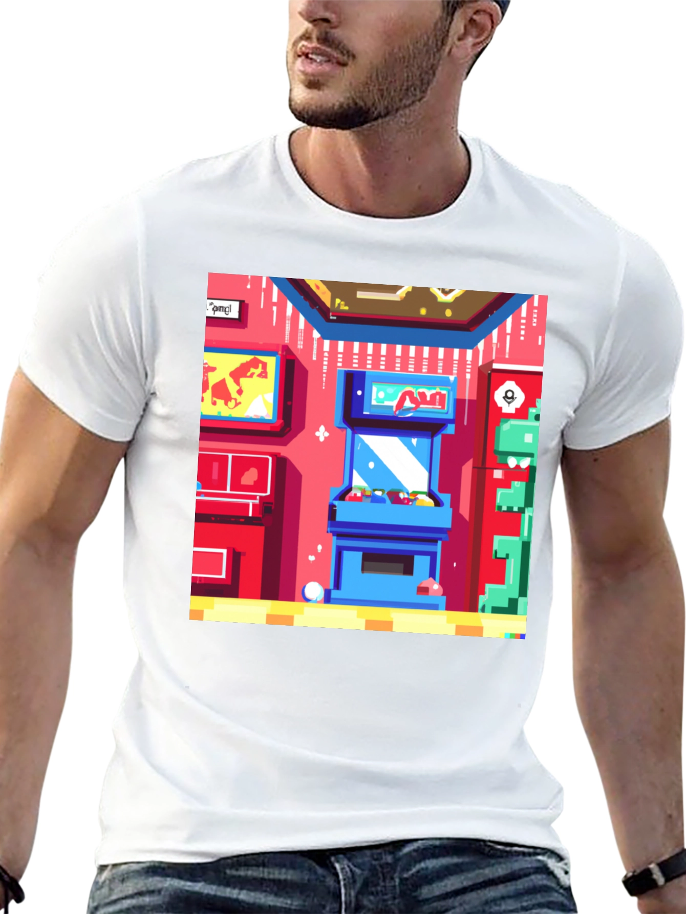 Retro Arcade Gamer T-Shirt - Black Cotton Tee