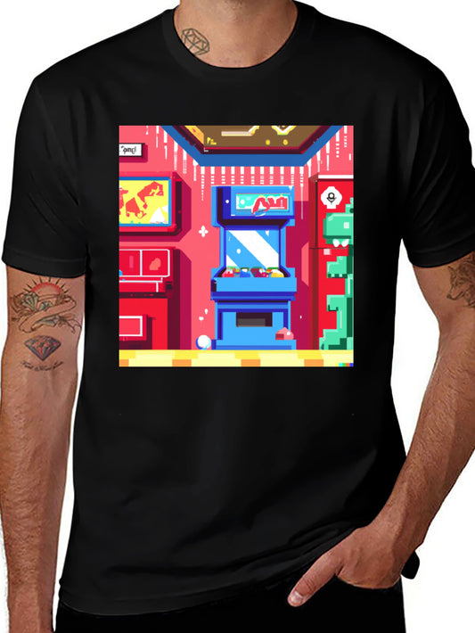 Retro Arcade Gamer T-Shirt - Black Cotton Tee