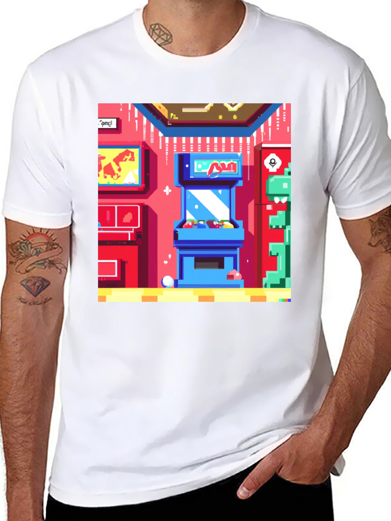 Retro Arcade Gamer T-Shirt - Black Cotton Tee