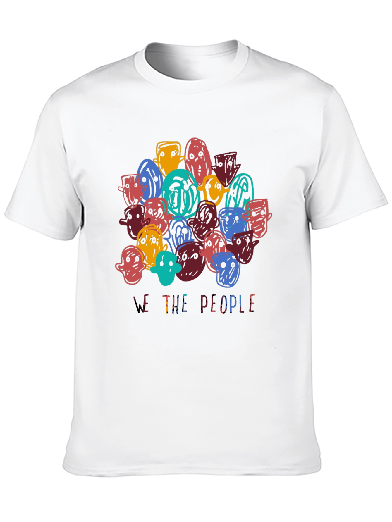 Artistic We The People Graphic Print Tee - Black