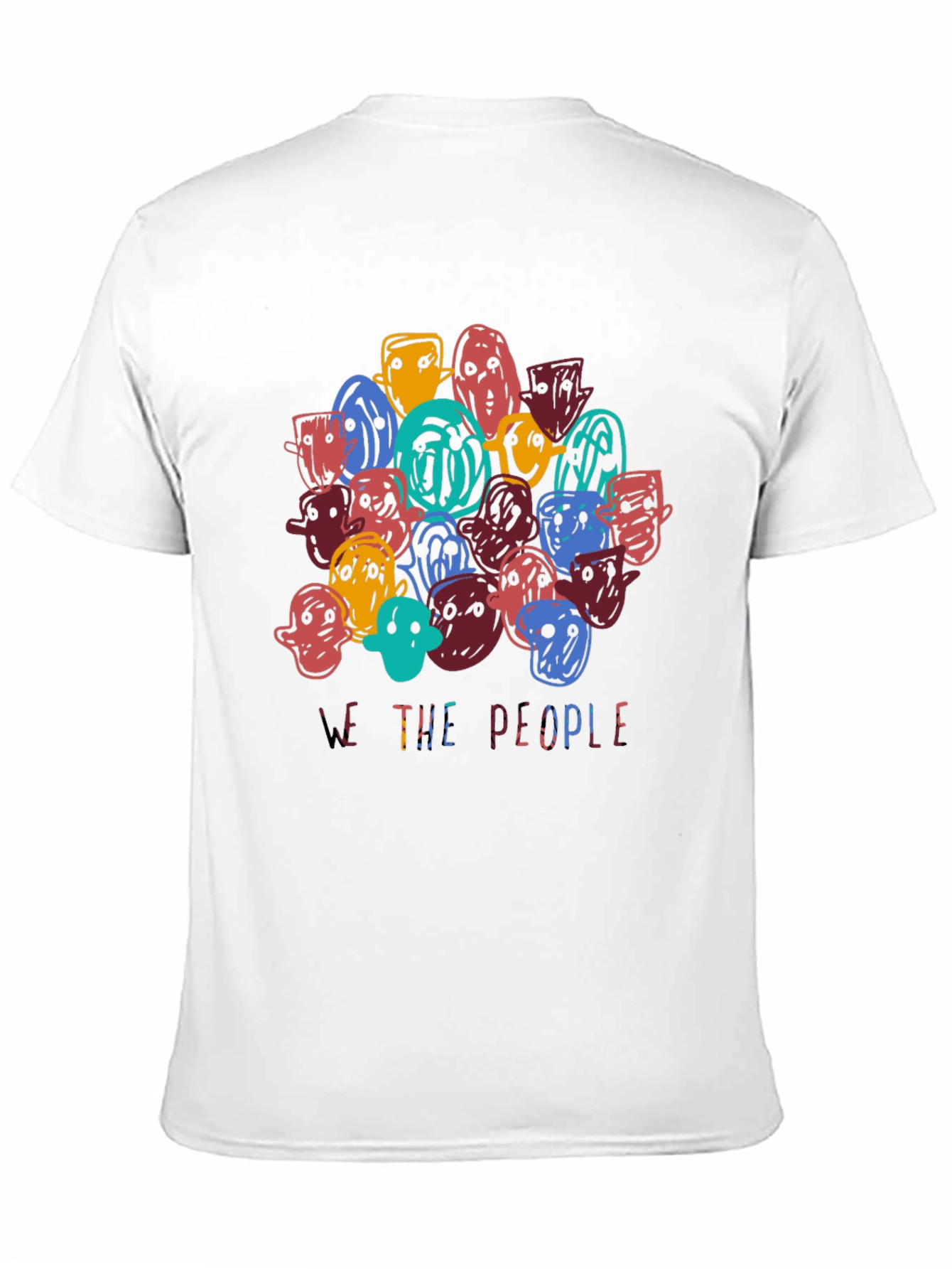 Artistic We The People Graphic Print Tee - Black