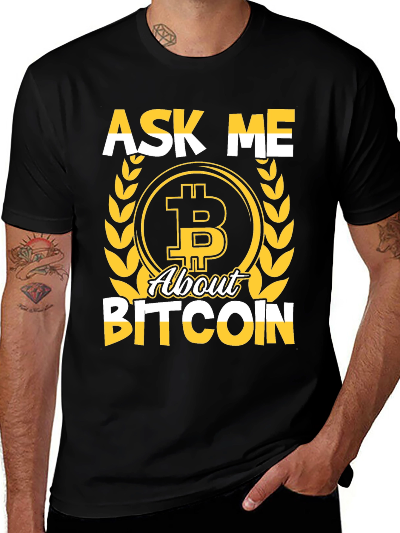 Ask Me About Bitcoin Graphic Tee Crypto T-Shirt