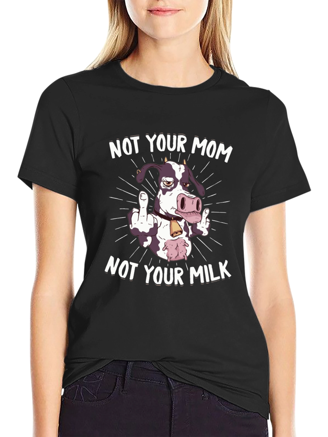 Not Your Mom Not Your Milk Black Graphic Tee