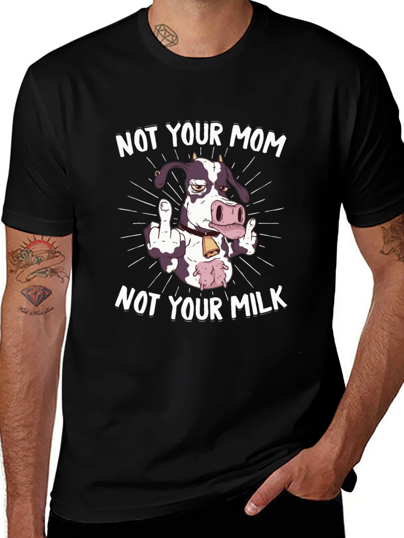 Not Your Mom Not Your Milk Black Graphic Tee