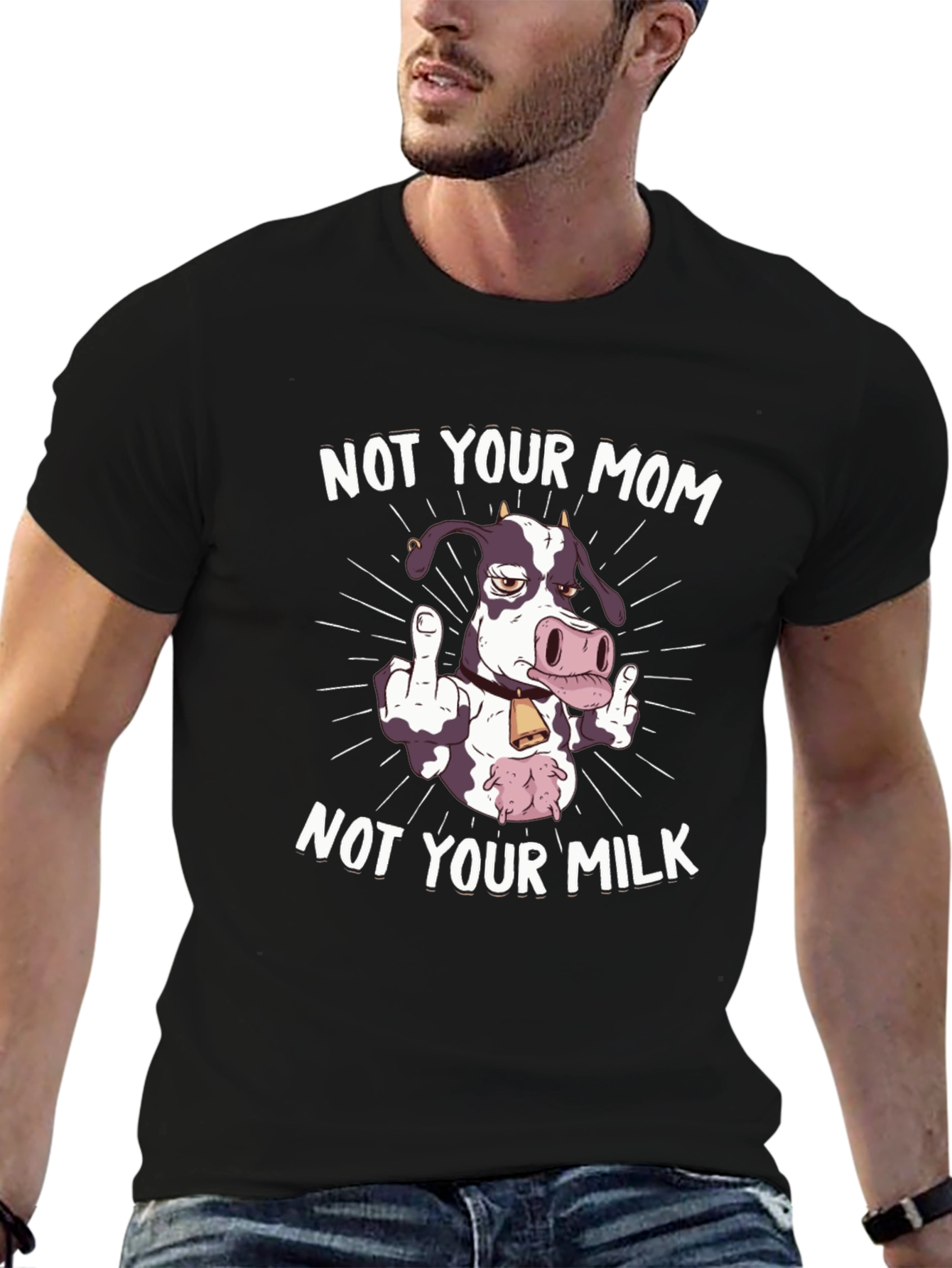 Not Your Mom Not Your Milk Black Graphic Tee