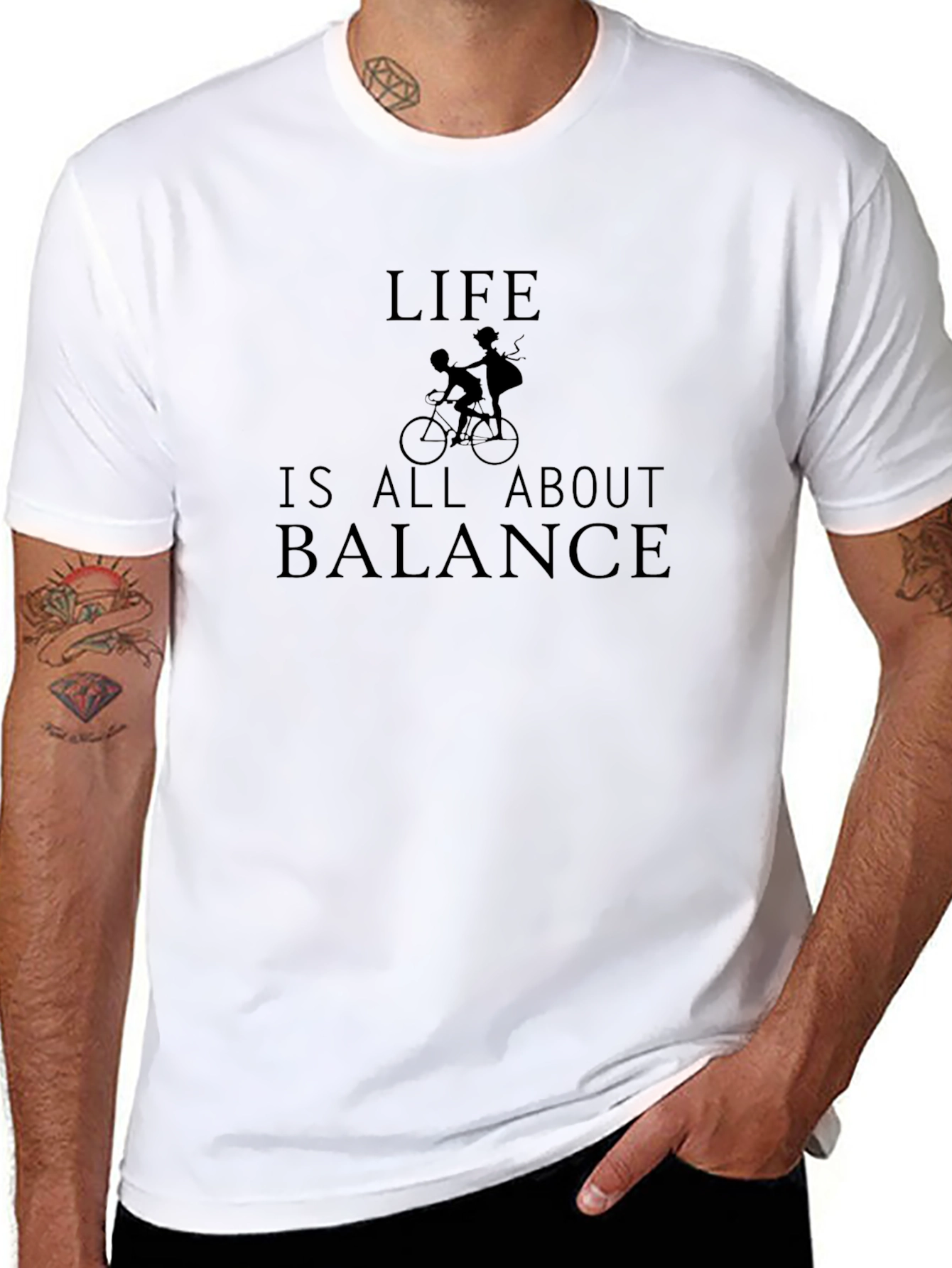Life is All About Balance Graphic Tee - Black