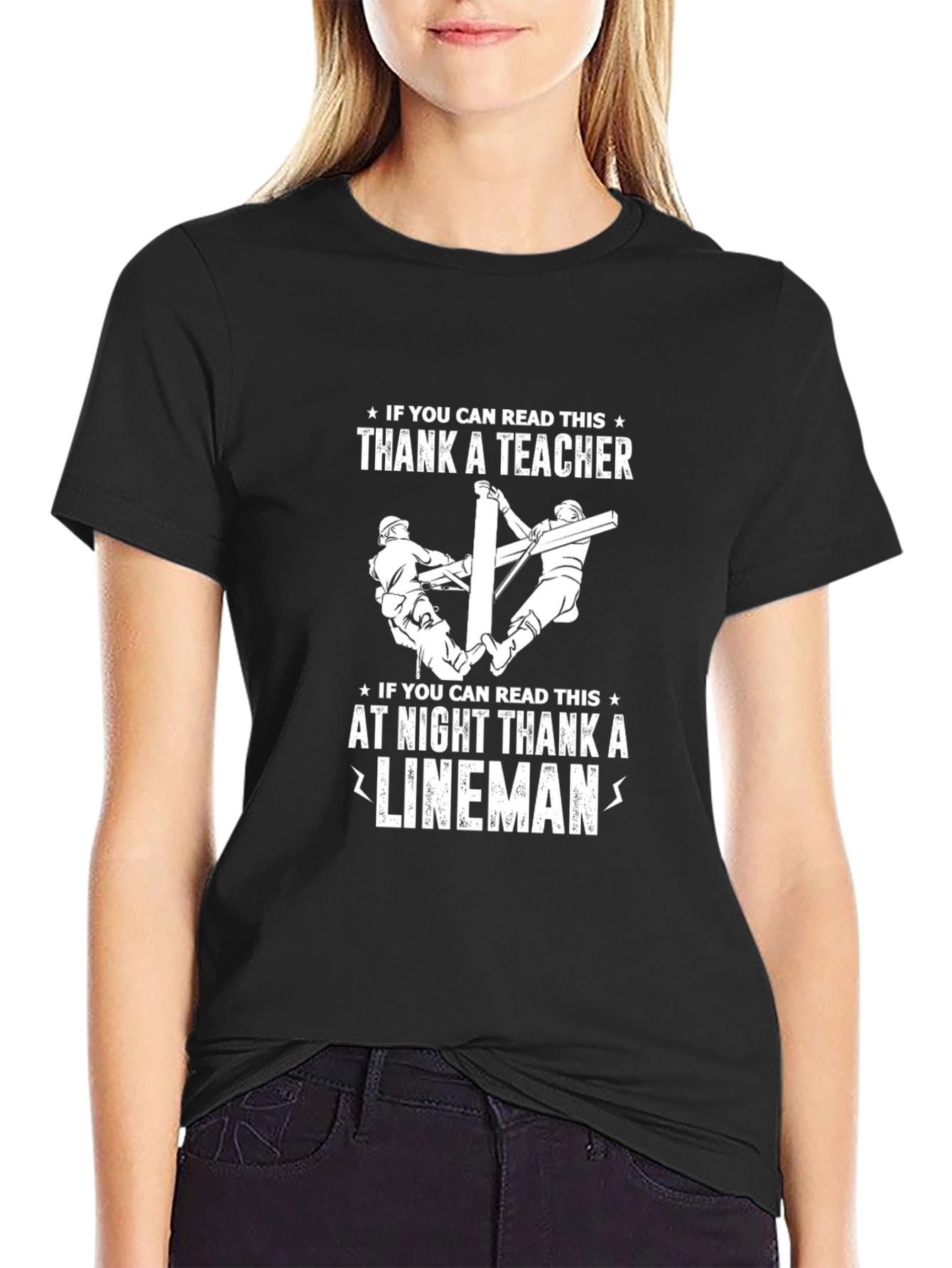 Lineman & Teacher Appreciation T-Shirt - Black