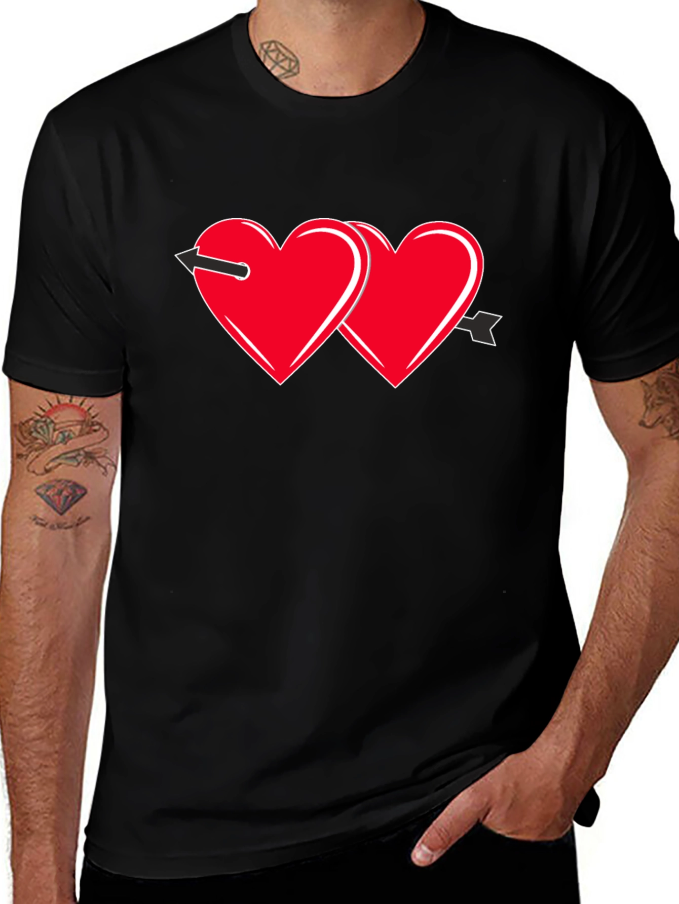 Love Arrow Black T-Shirt