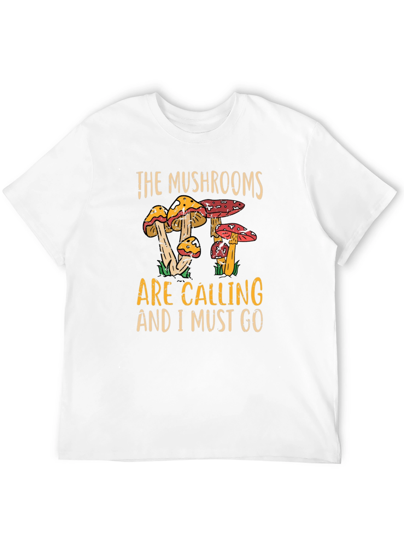 The Mushrooms Are Calling Black Graphic Tee