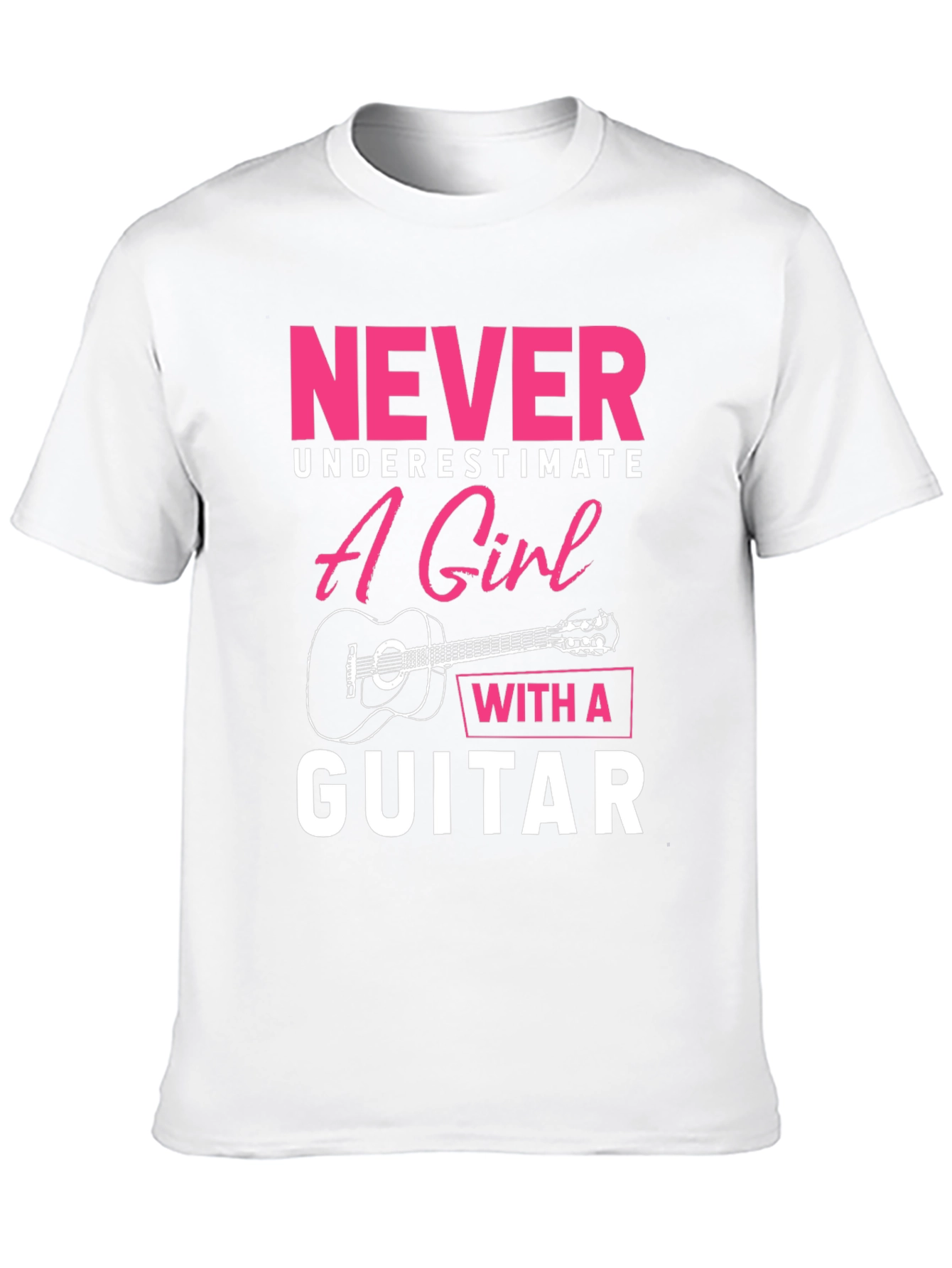 Never Underestimate Girl With Guitar T-Shirt