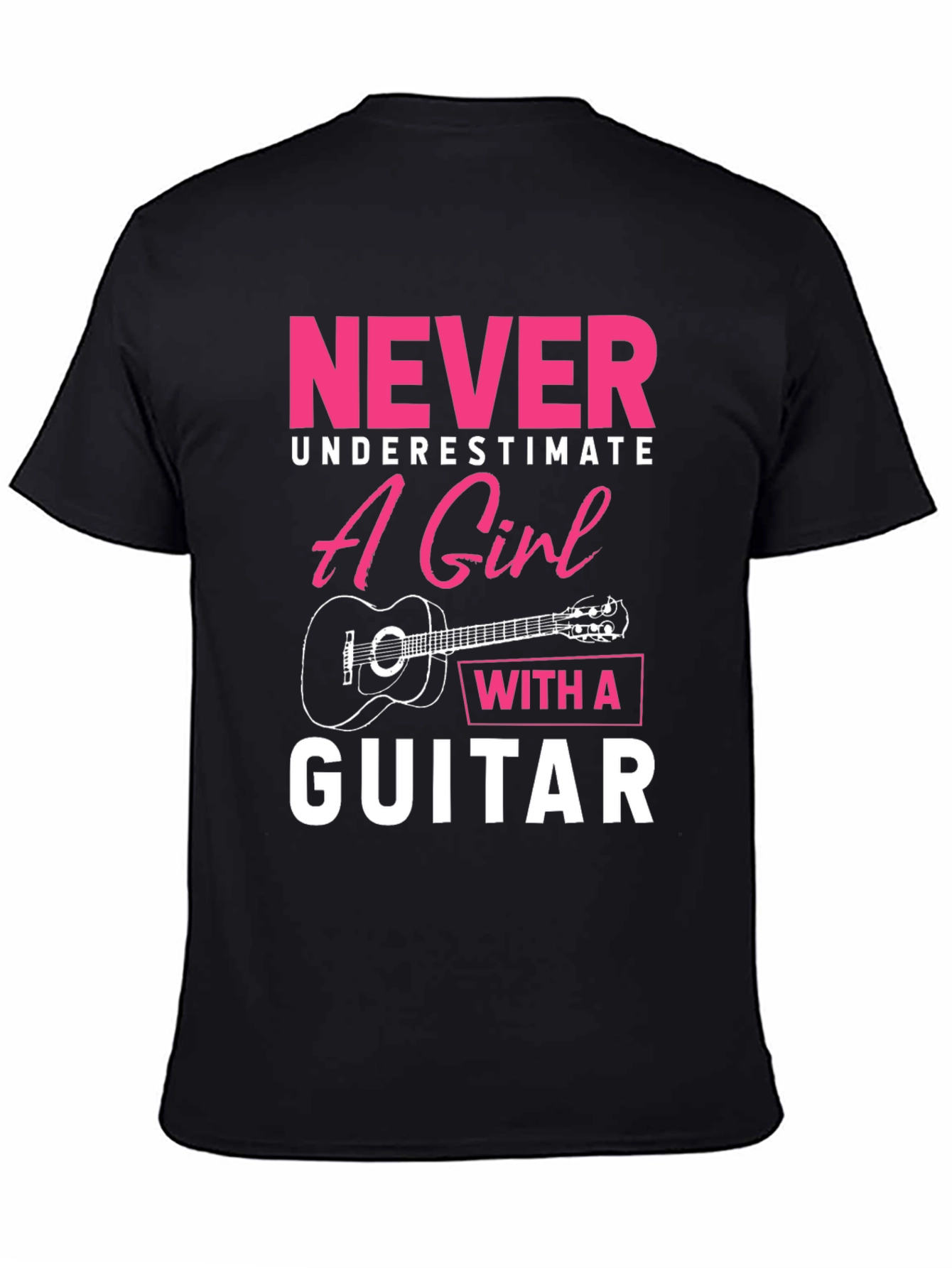 Never Underestimate Girl With Guitar T-Shirt
