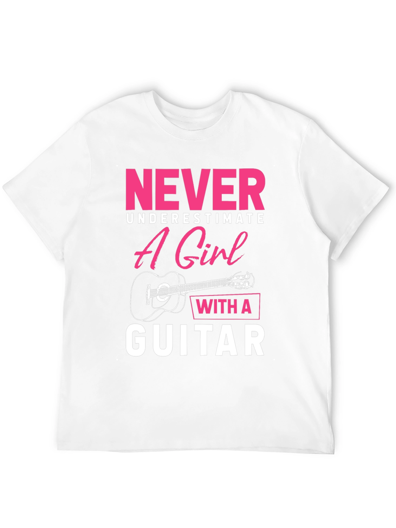 Never Underestimate Girl With Guitar T-Shirt