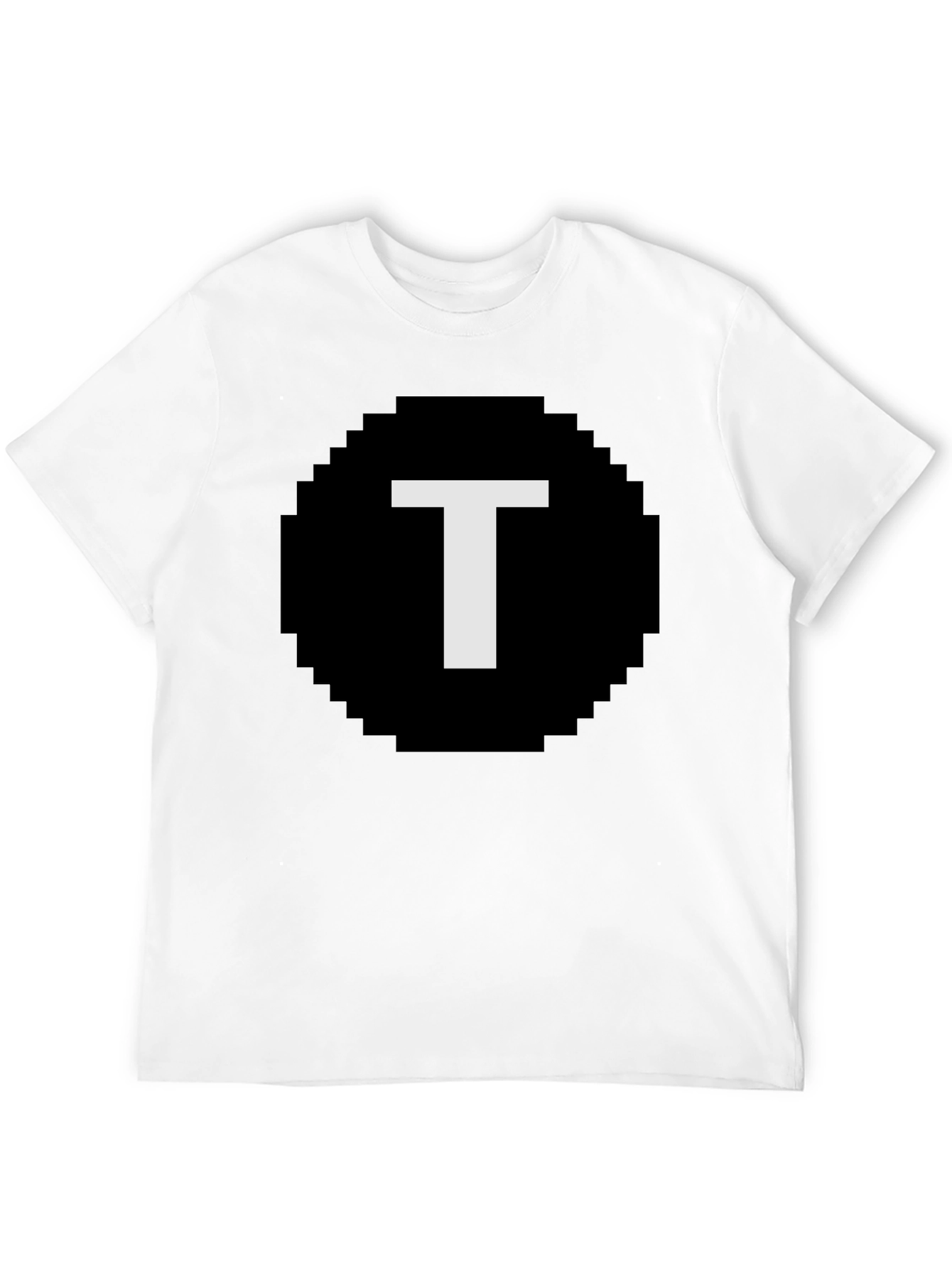 Pixelated T Graphic Tee - Retro Style