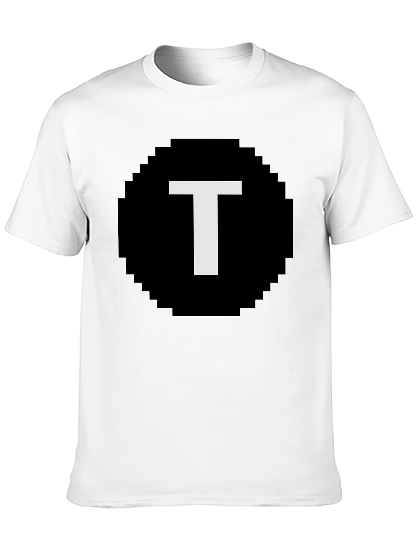 Pixelated T Graphic Tee - Retro Style