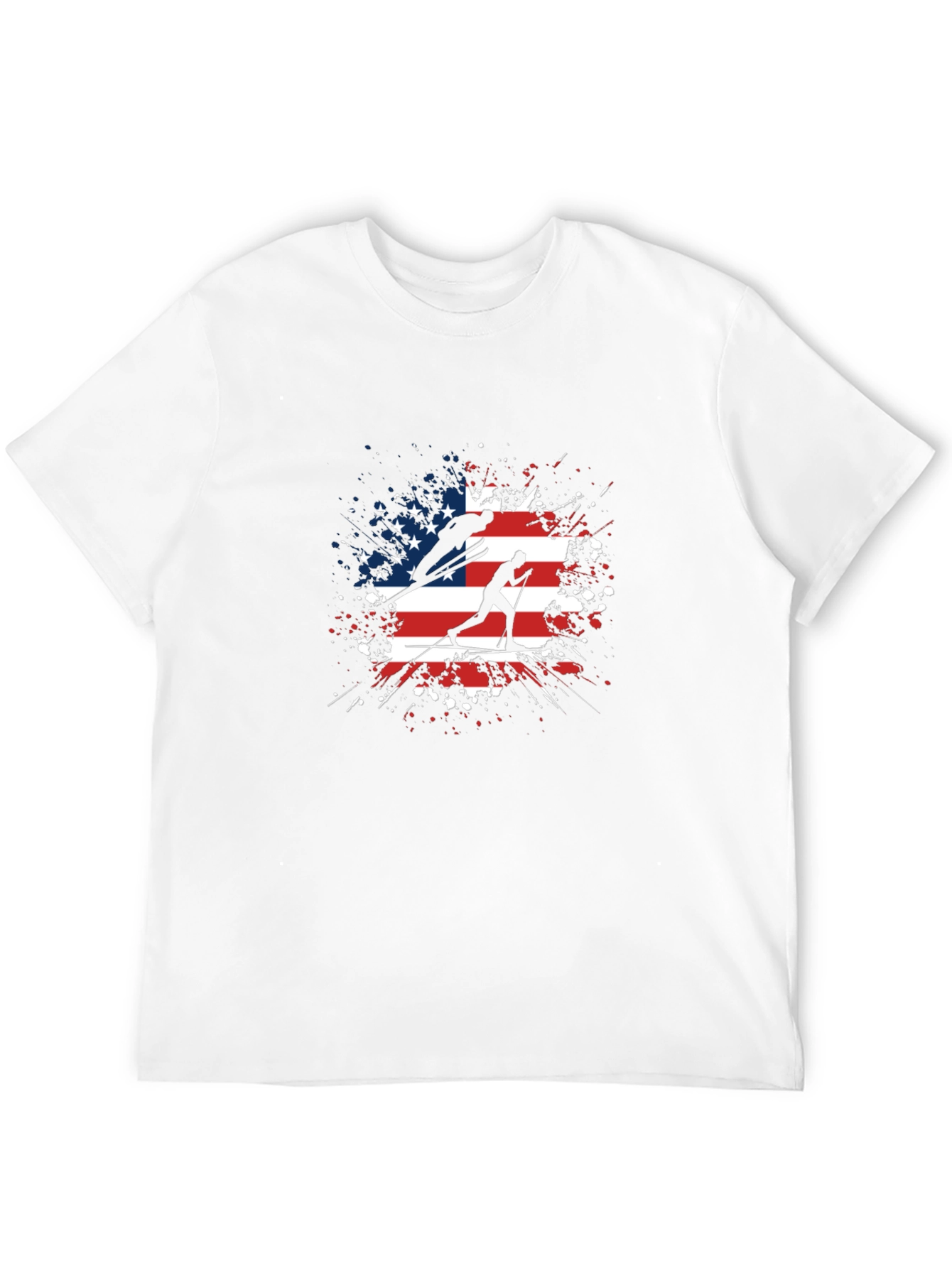 American Flag Ski T-Shirt