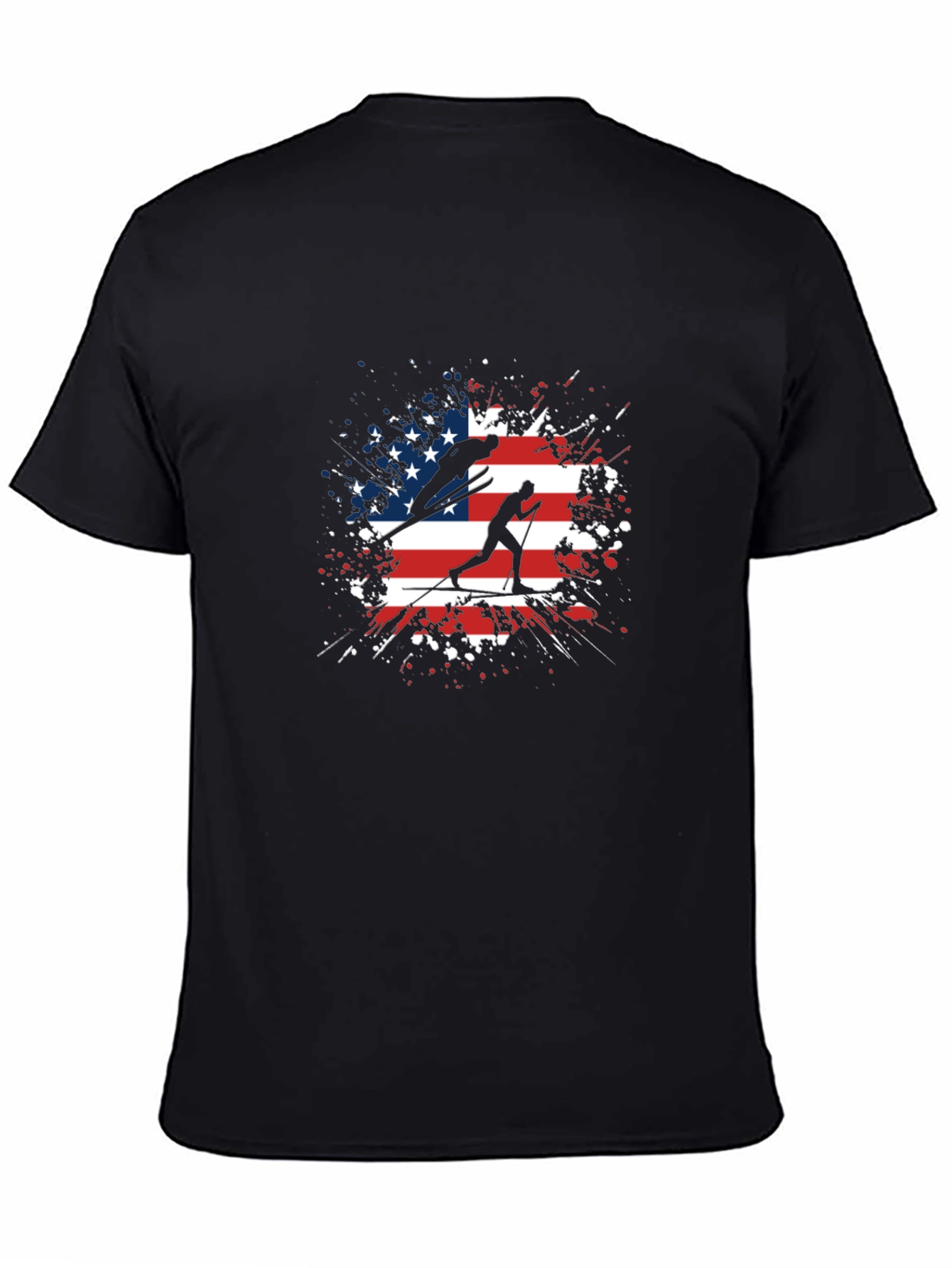 American Flag Ski T-Shirt