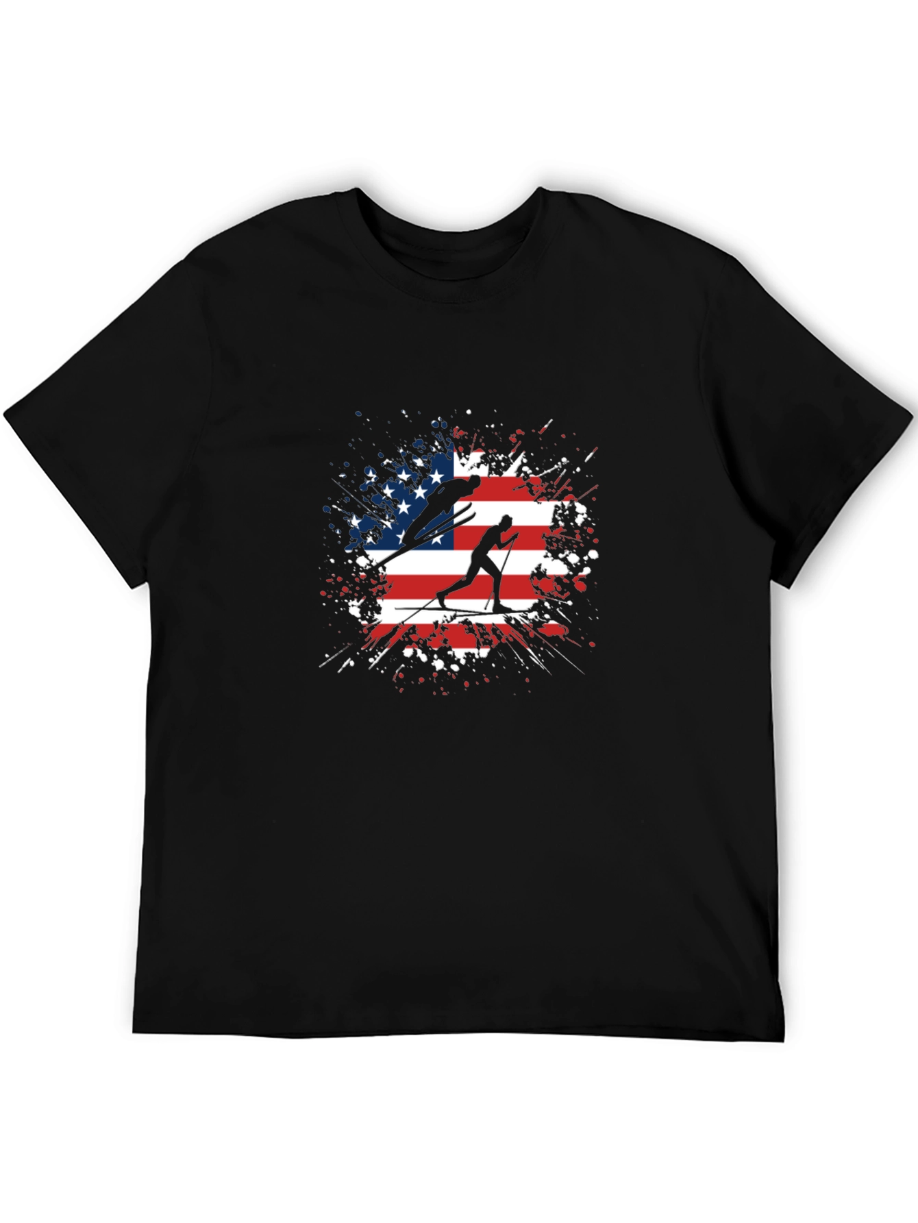 American Flag Ski T-Shirt