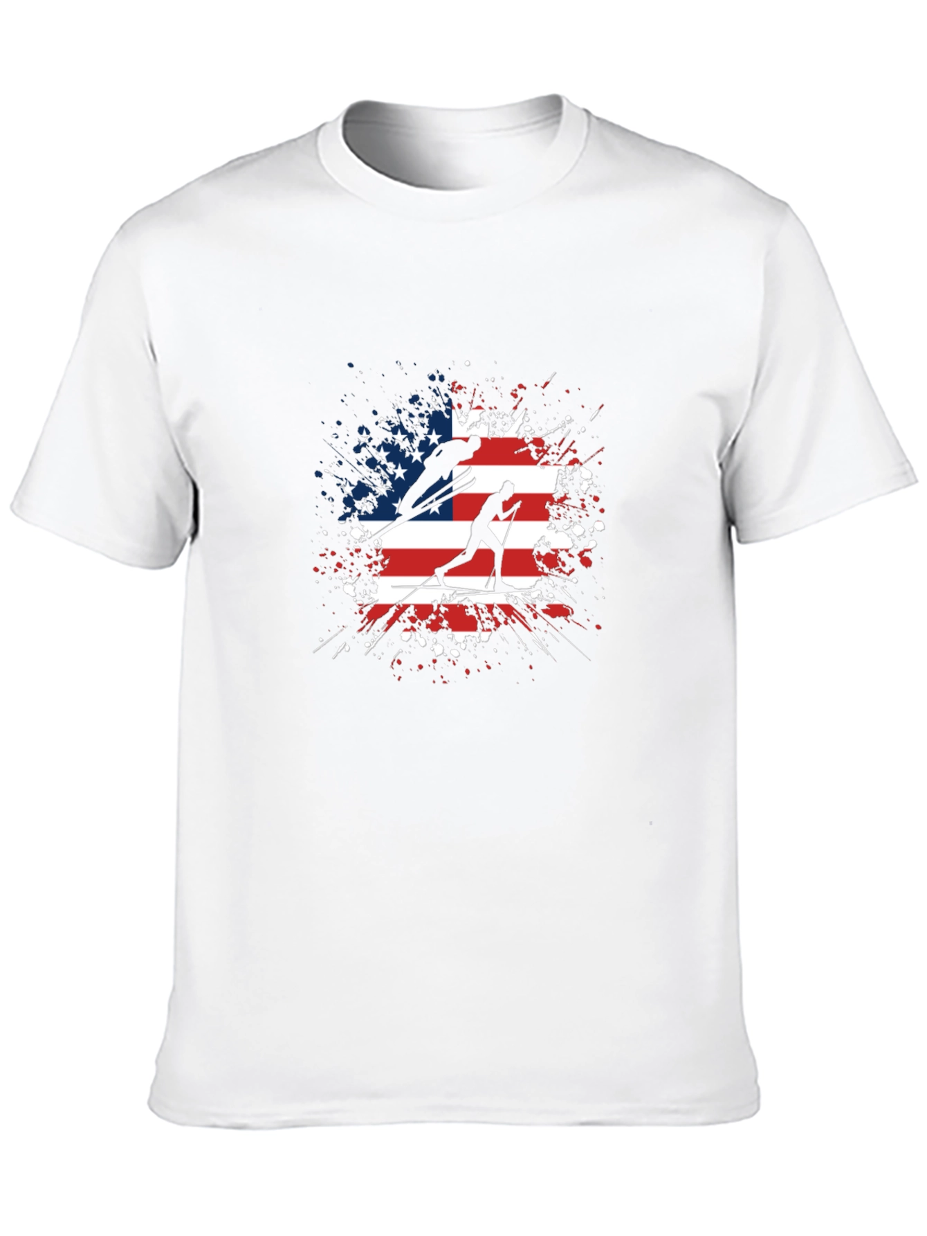 American Flag Ski T-Shirt