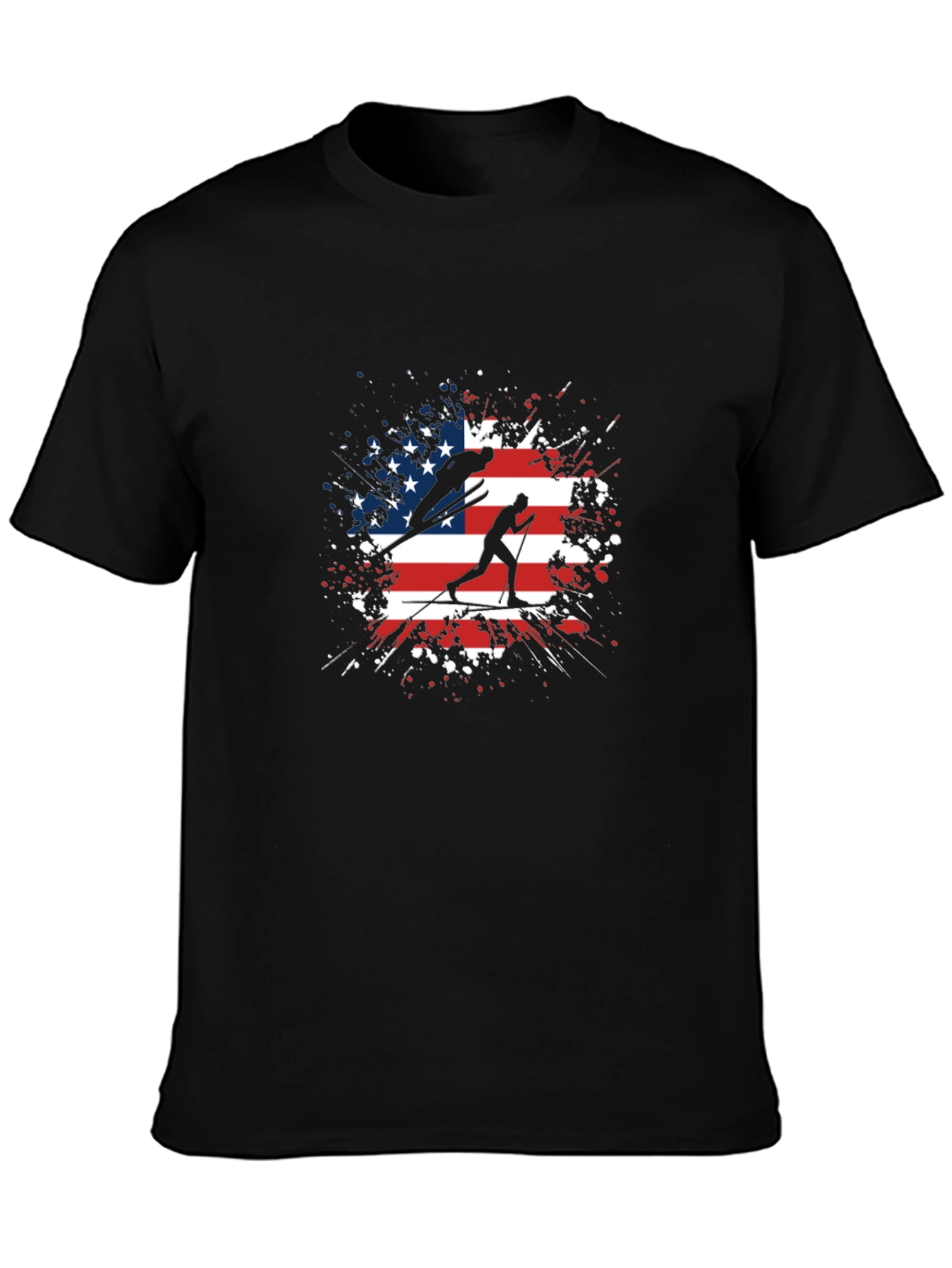 American Flag Ski T-Shirt