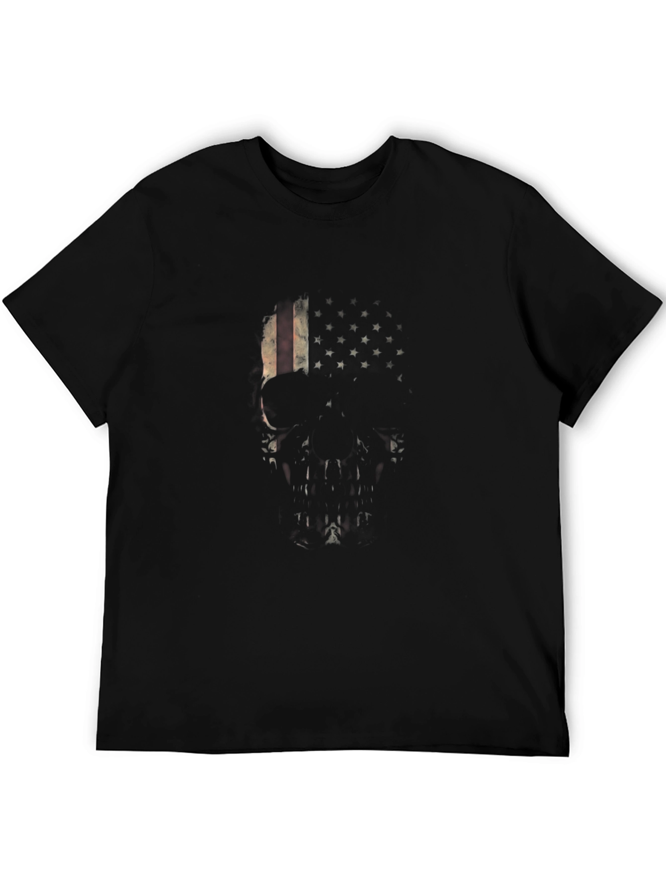 Skull USA Flag Graphic T-Shirt - Mens Black Tee