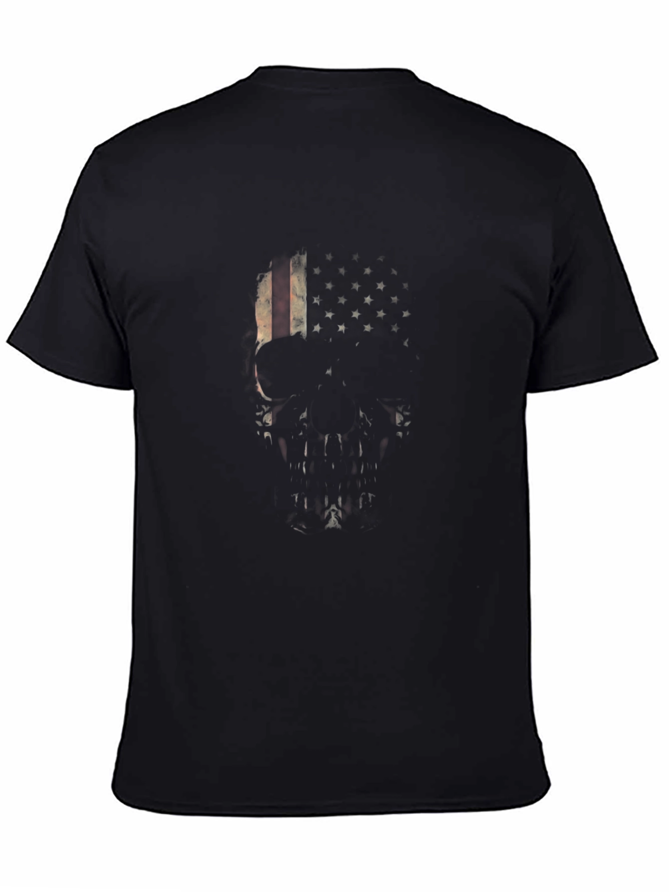 Skull USA Flag Graphic T-Shirt - Mens Black Tee
