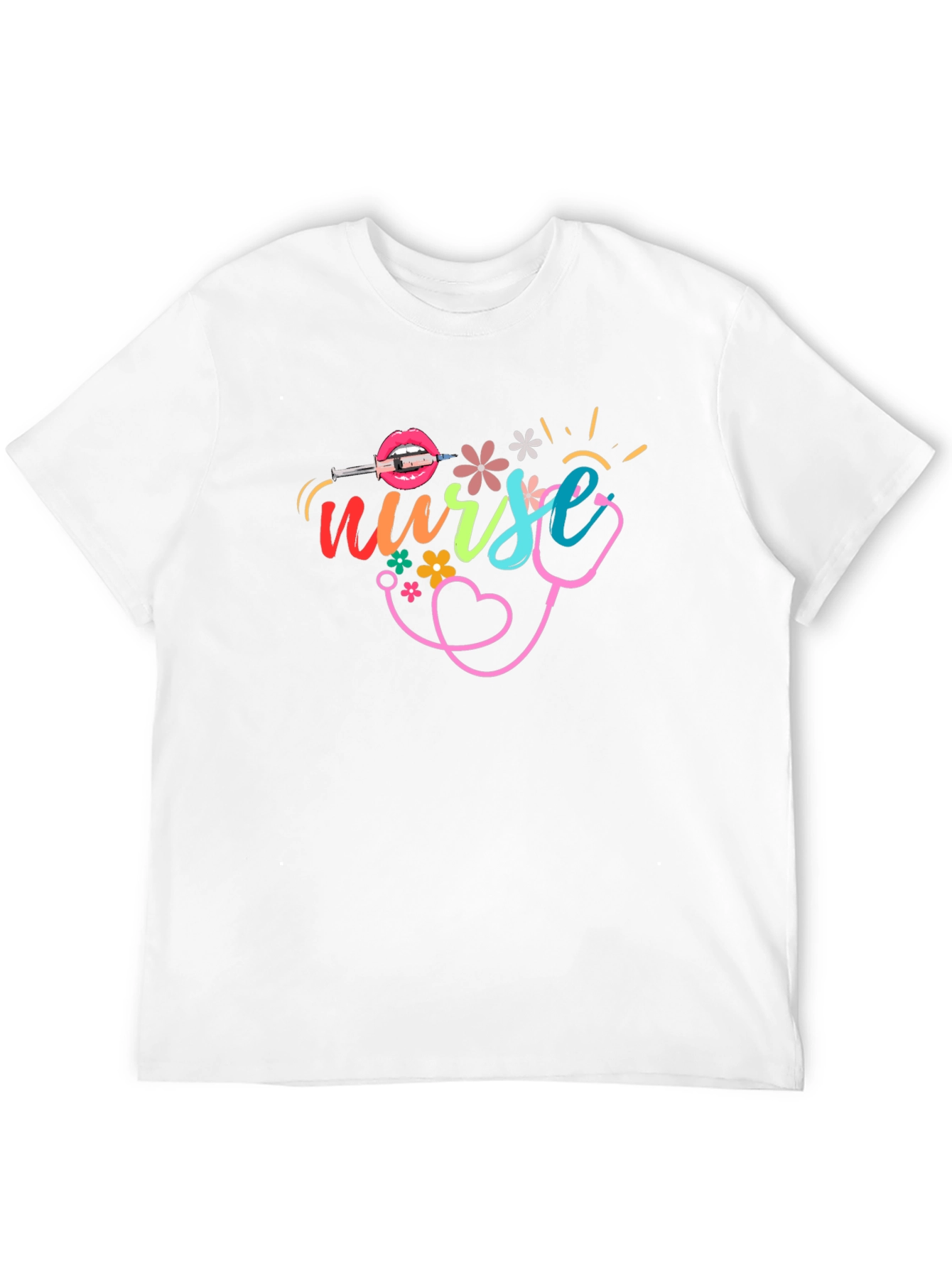 Nurse Graphic Print Cotton T-Shirt