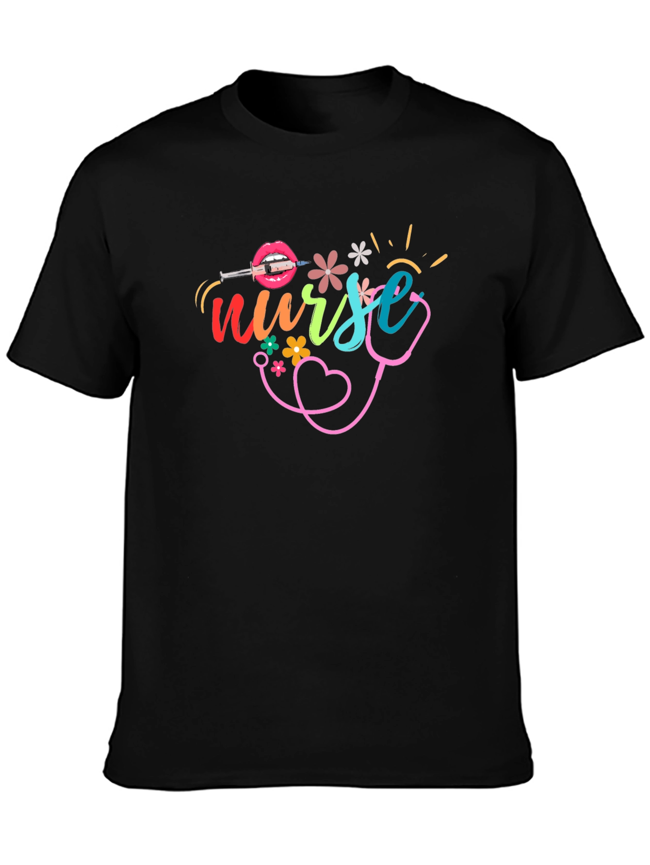 Nurse Graphic Print Cotton T-Shirt