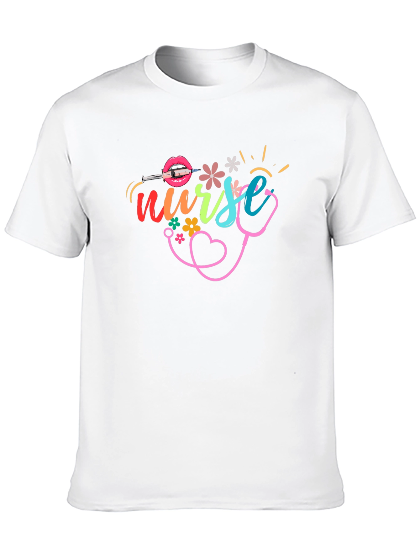 Nurse Graphic Print Cotton T-Shirt