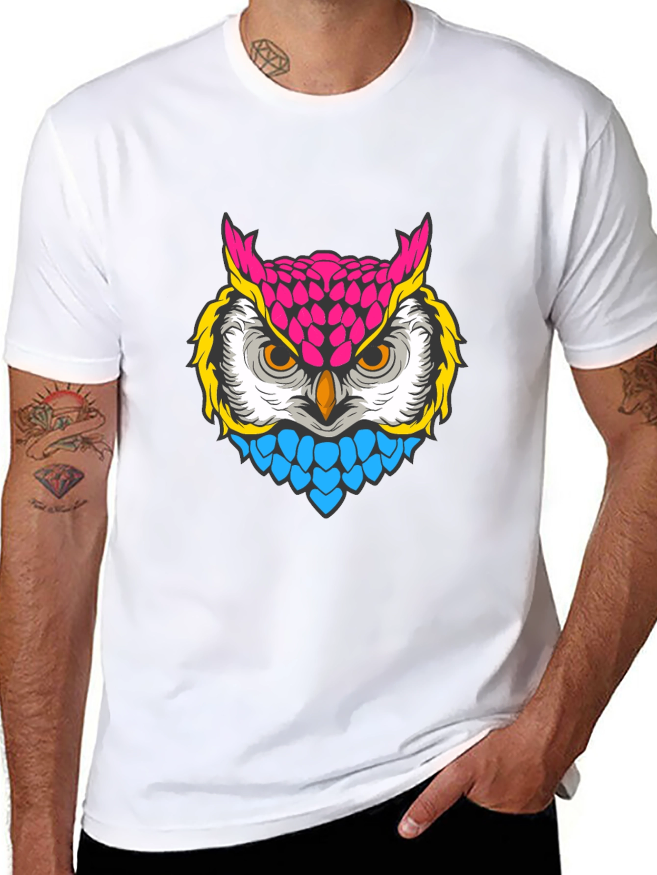 Neon Owl Graphic T-Shirt - Bold & Stylish