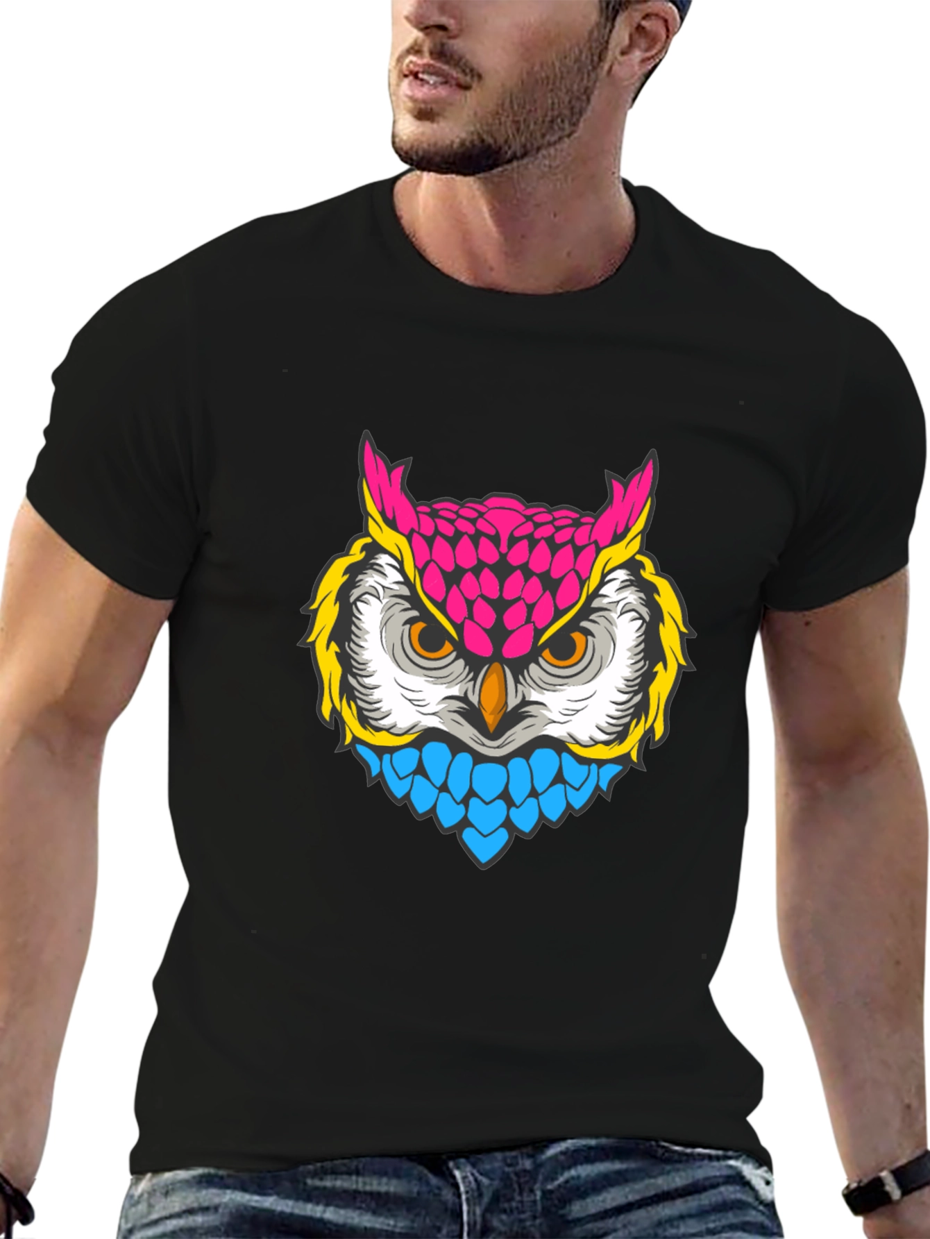 Neon Owl Graphic T-Shirt - Bold & Stylish