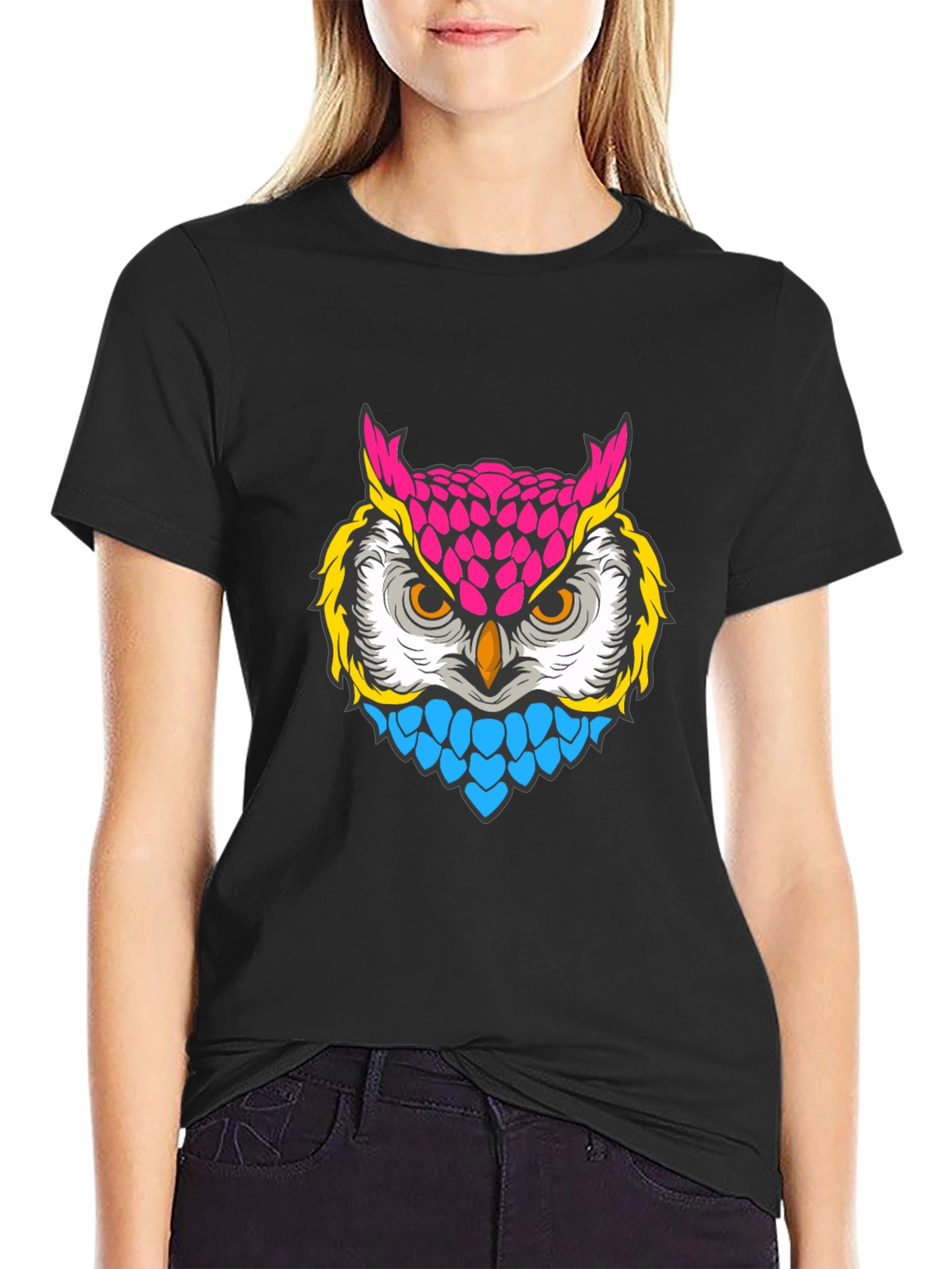 Neon Owl Graphic T-Shirt - Bold & Stylish