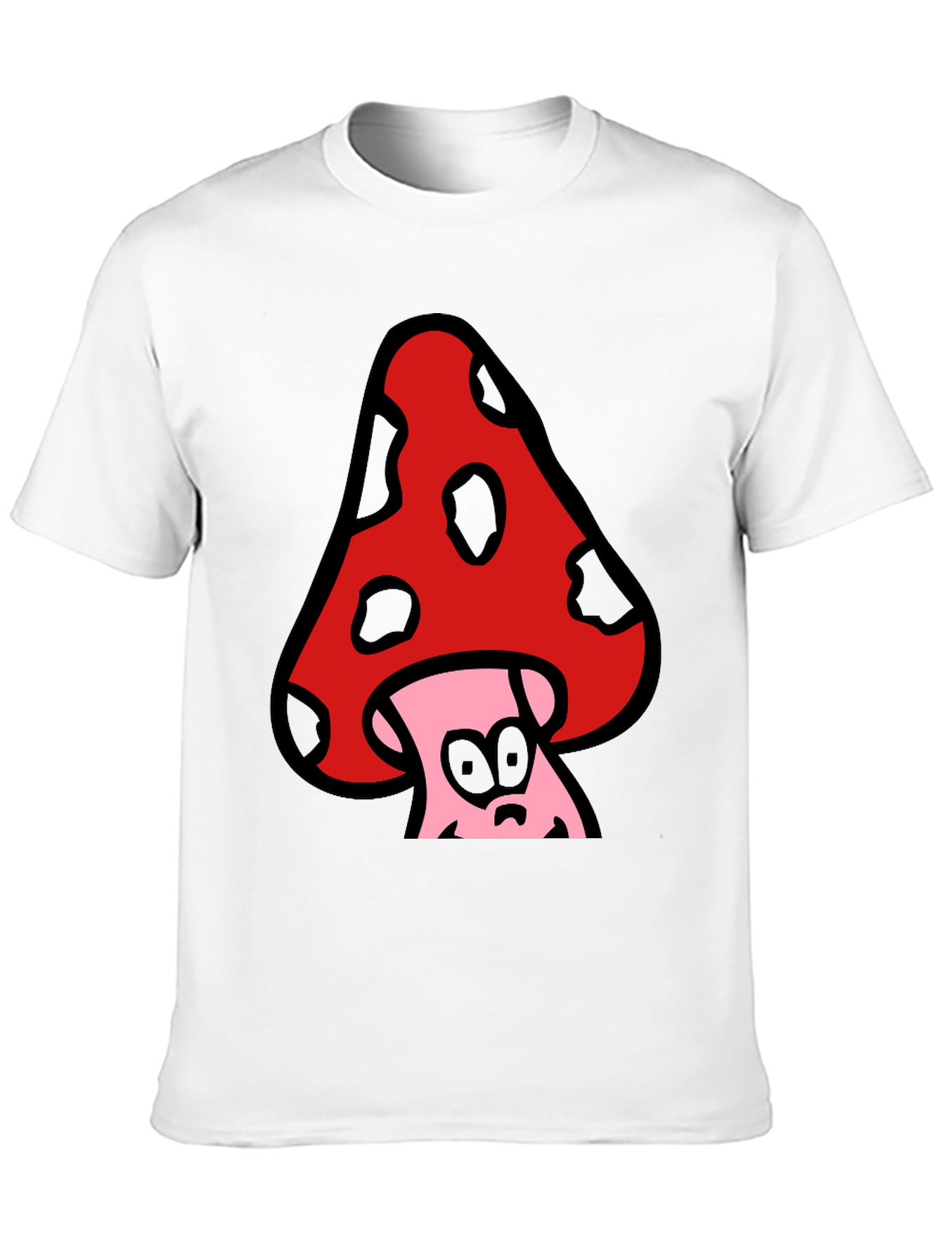 Funky Mushroom Graphic Tee - Black Cotton Blend