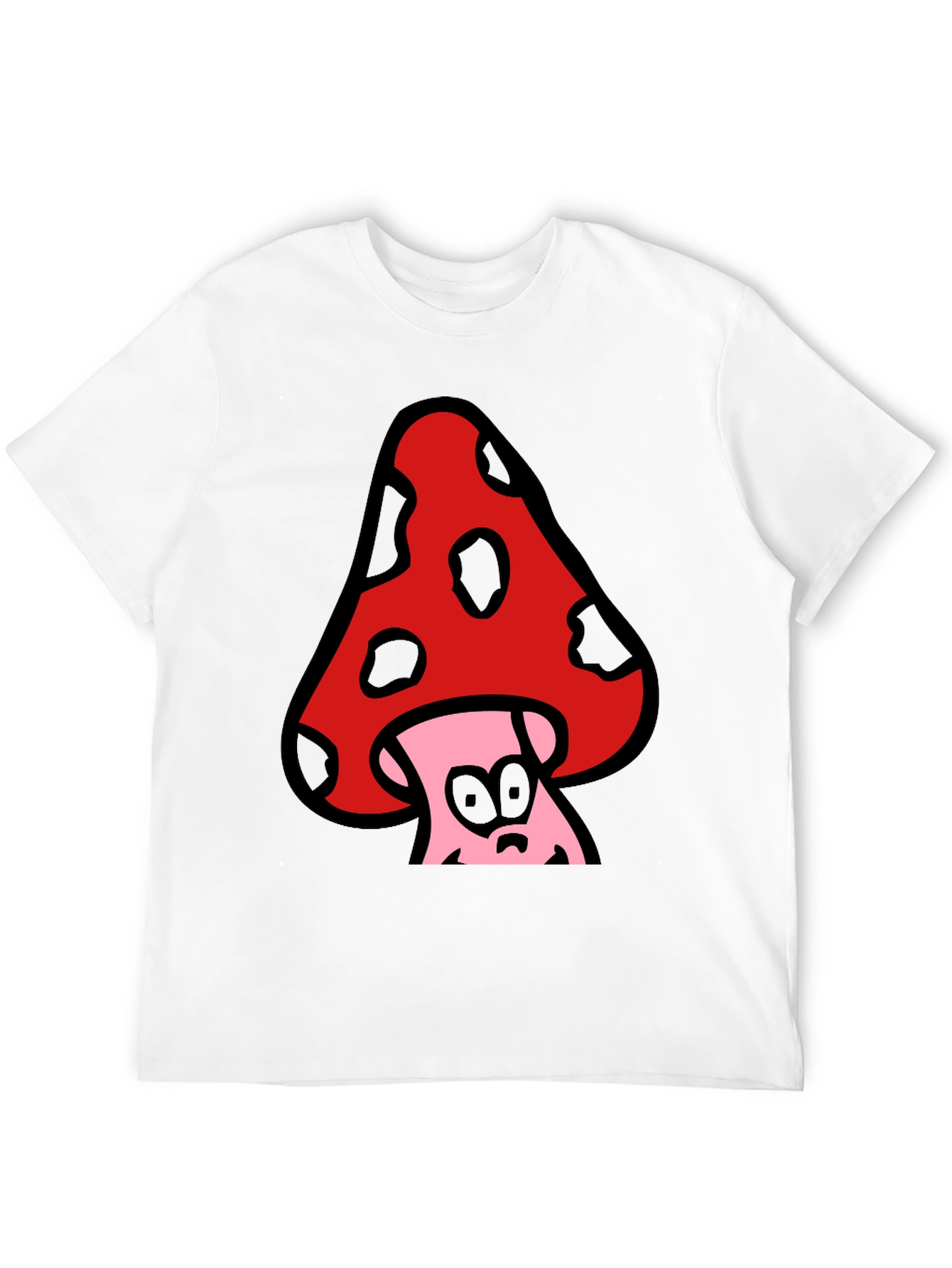 Funky Mushroom Graphic Tee - Black Cotton Blend