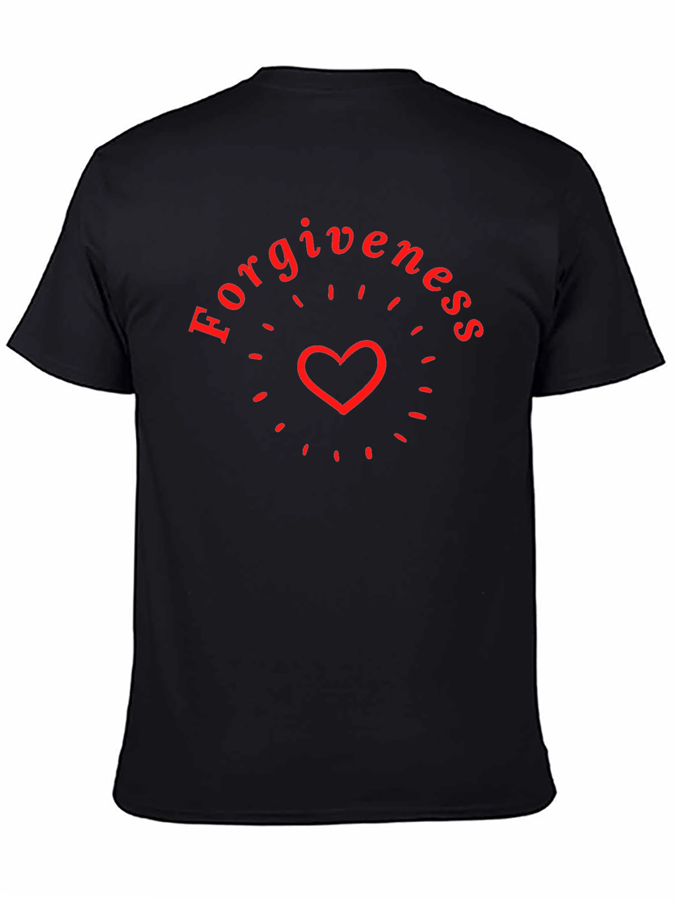 Forgiveness Heart Graphic Black T-Shirt