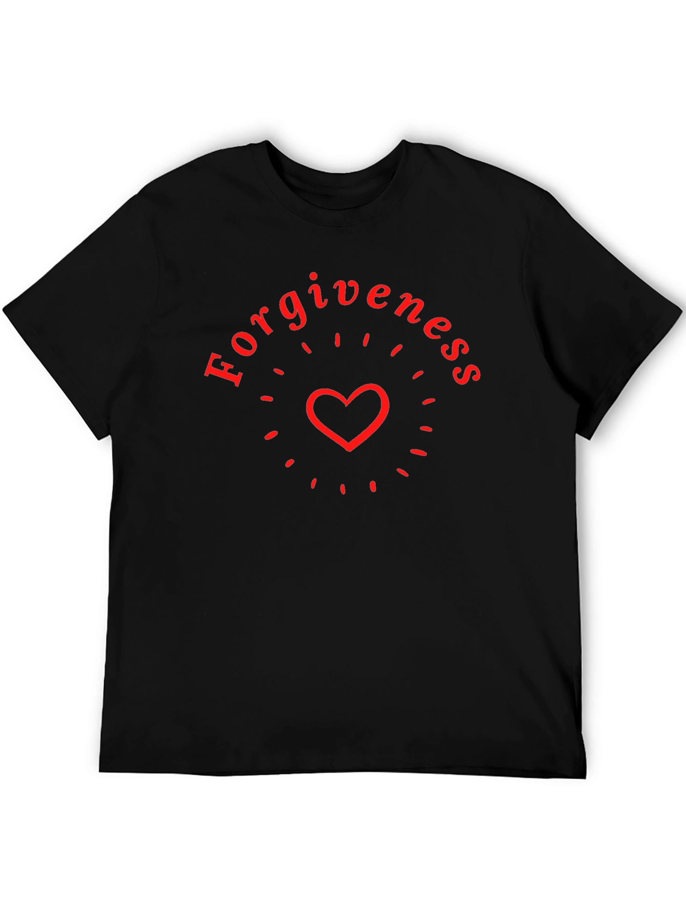 Forgiveness Heart Graphic Black T-Shirt