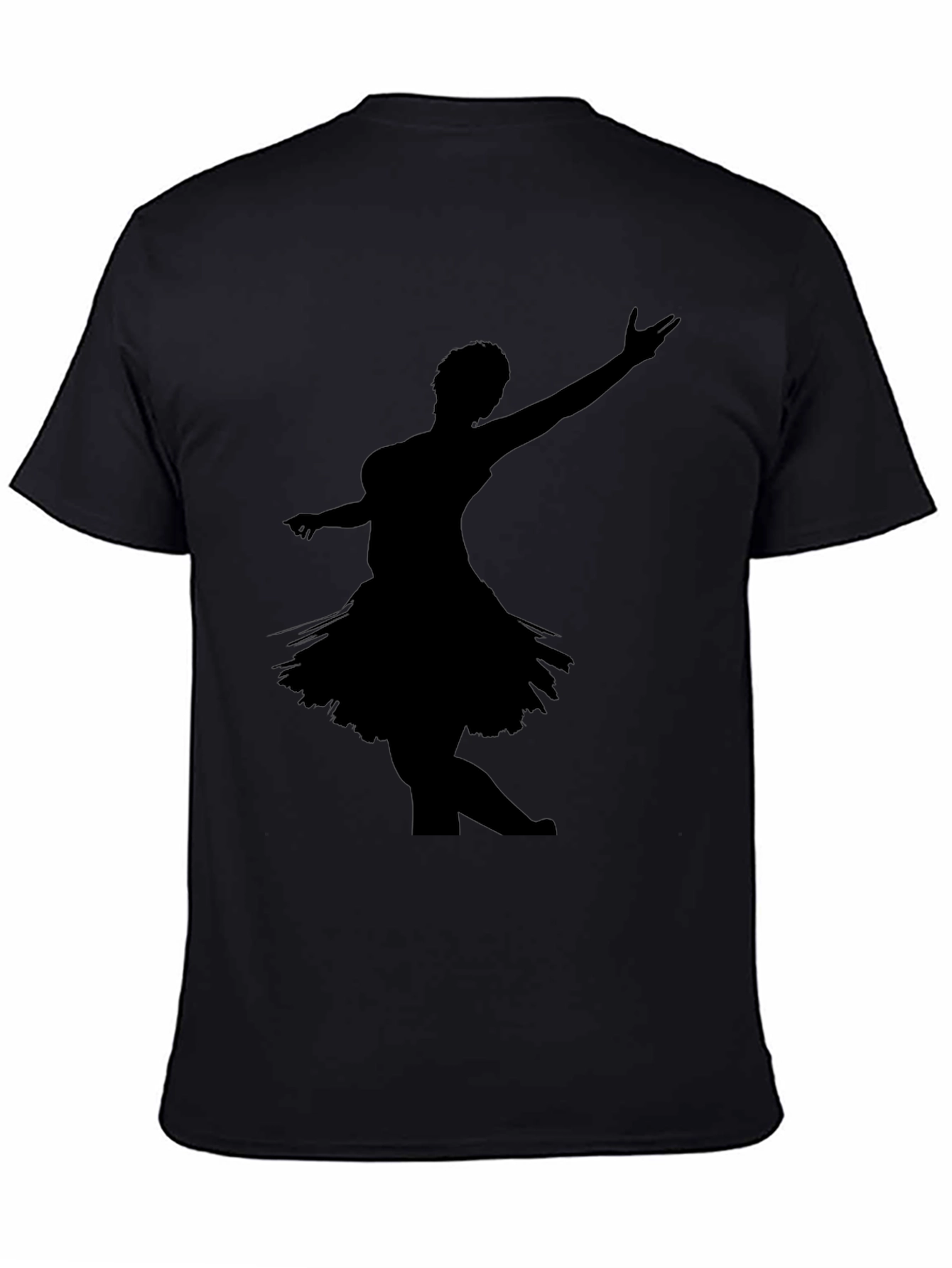 Black T-Shirt with Dancer Silhouette Graphic