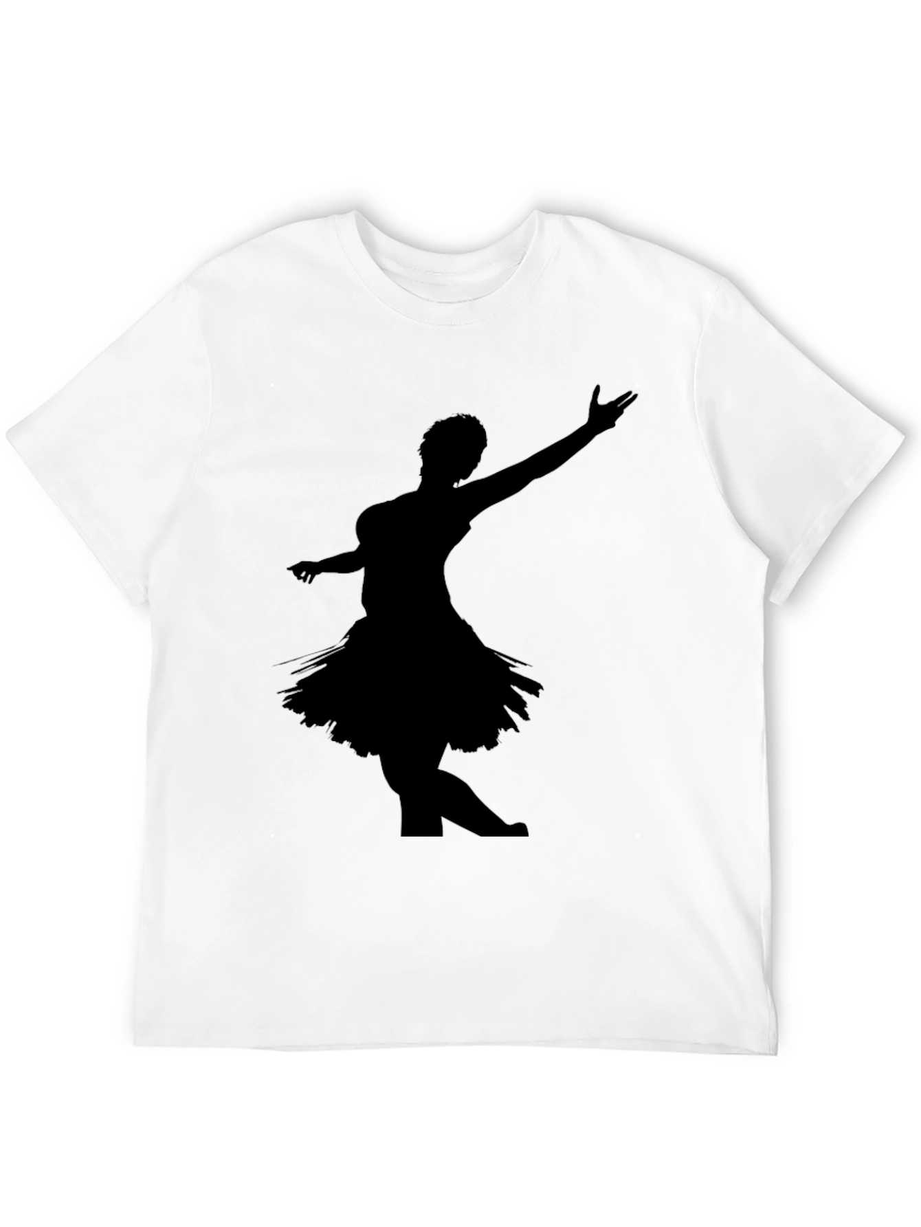 Black T-Shirt with Dancer Silhouette Graphic