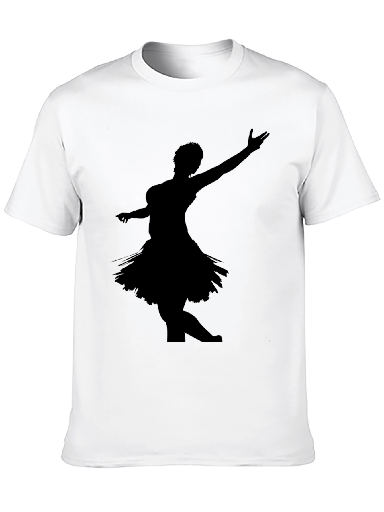 Black T-Shirt with Dancer Silhouette Graphic