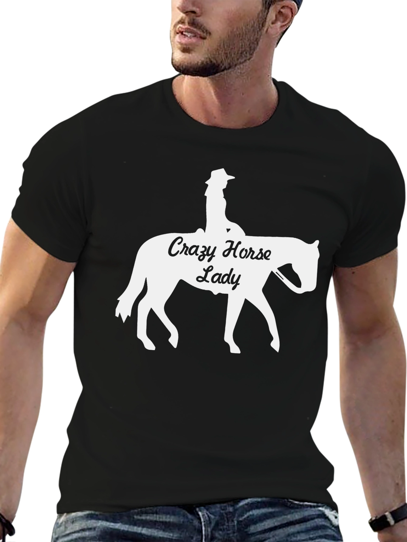 Crazy Horse Lady Graphic T-Shirt Black