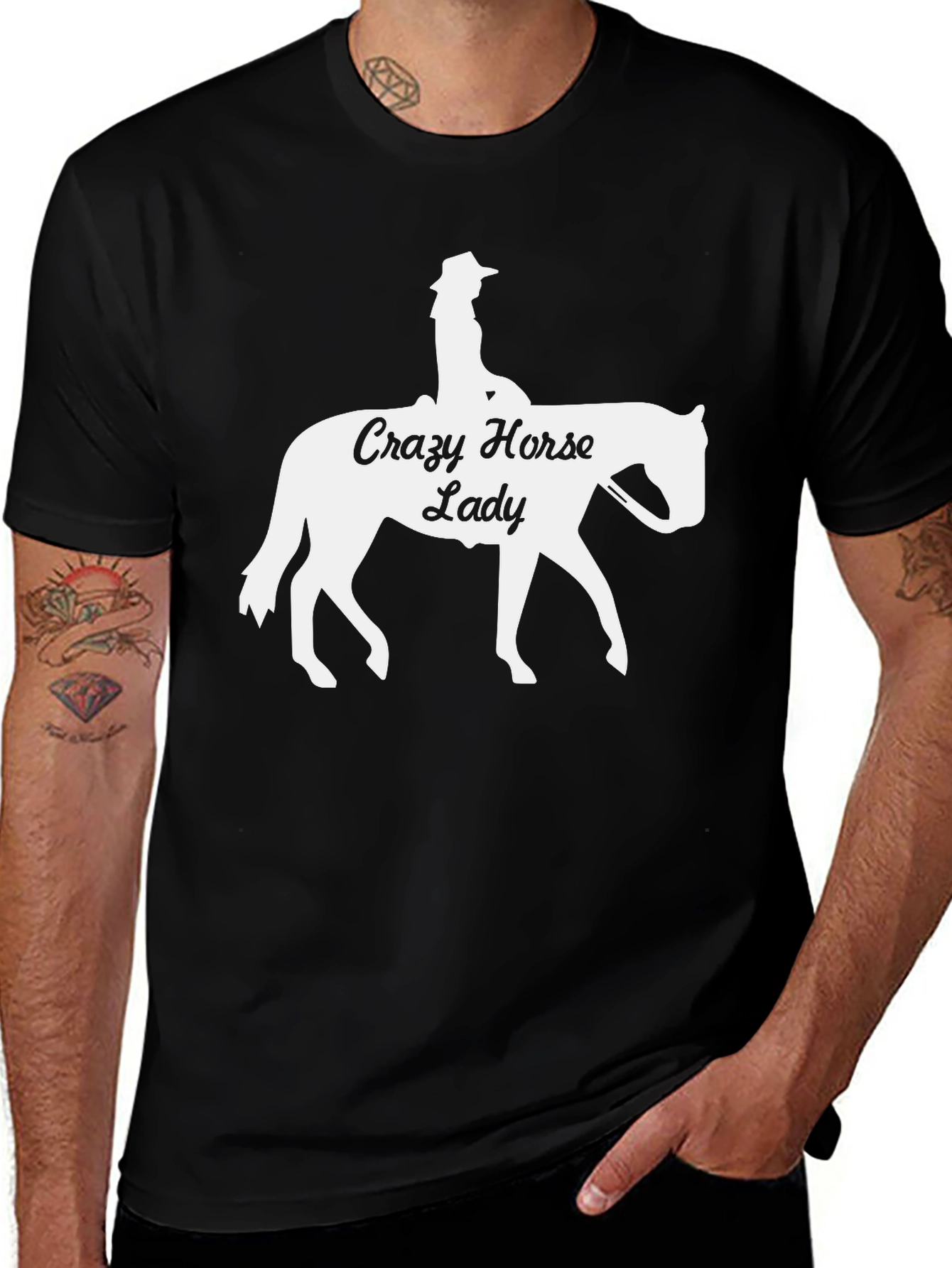 Crazy Horse Lady Graphic T-Shirt Black