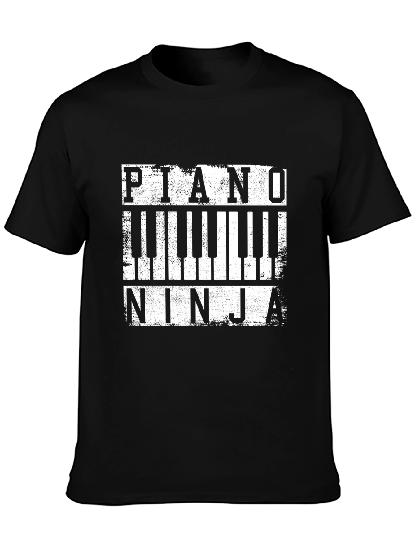 Piano Ninja Graphic T-Shirt - Black