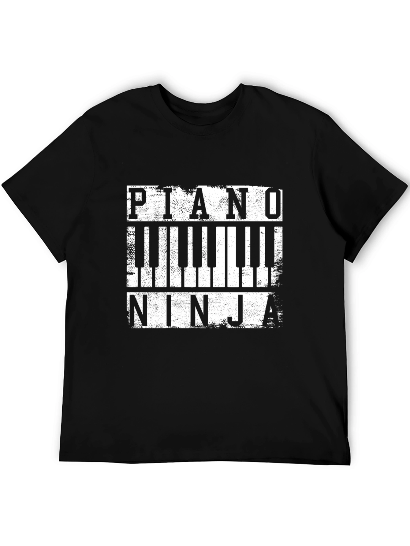 Piano Ninja Graphic T-Shirt - Black