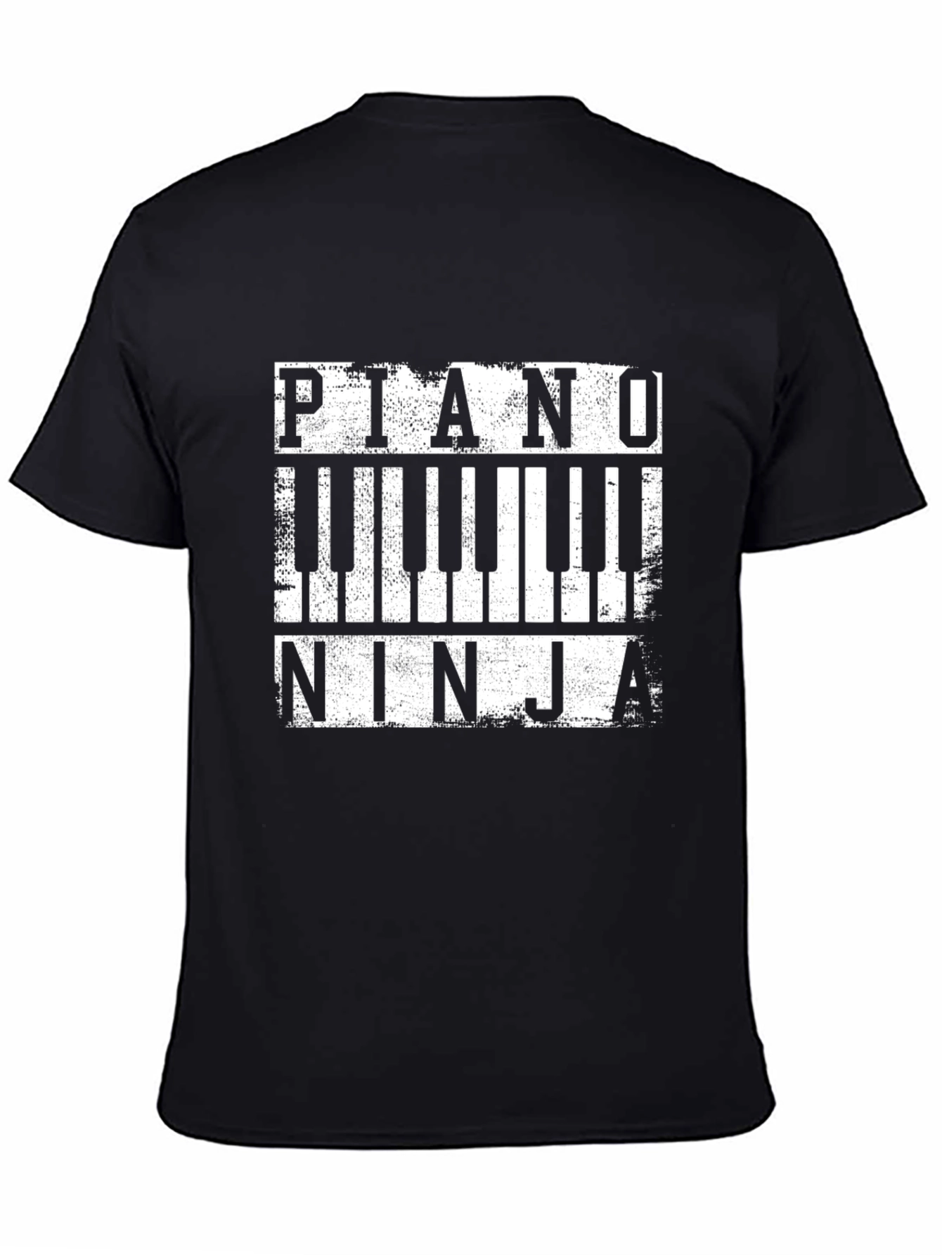Piano Ninja Graphic T-Shirt - Black